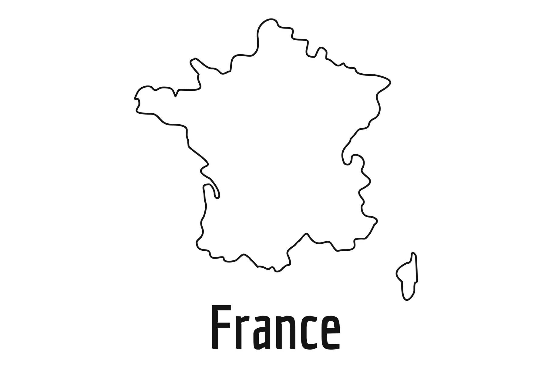 France map thin line vector simple By Anatolir56 | TheHungryJPEG