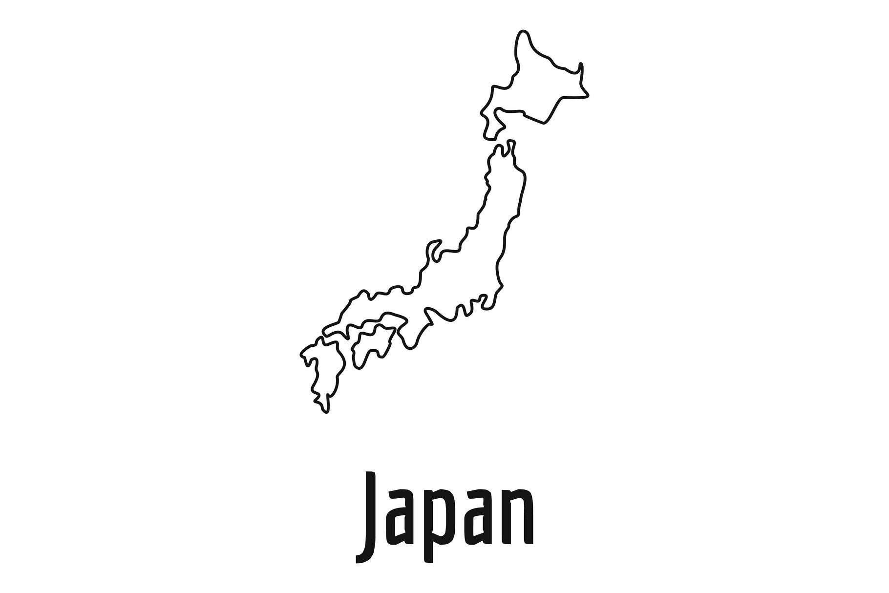 Japan map thin line vector simple By Anatolir56 | TheHungryJPEG