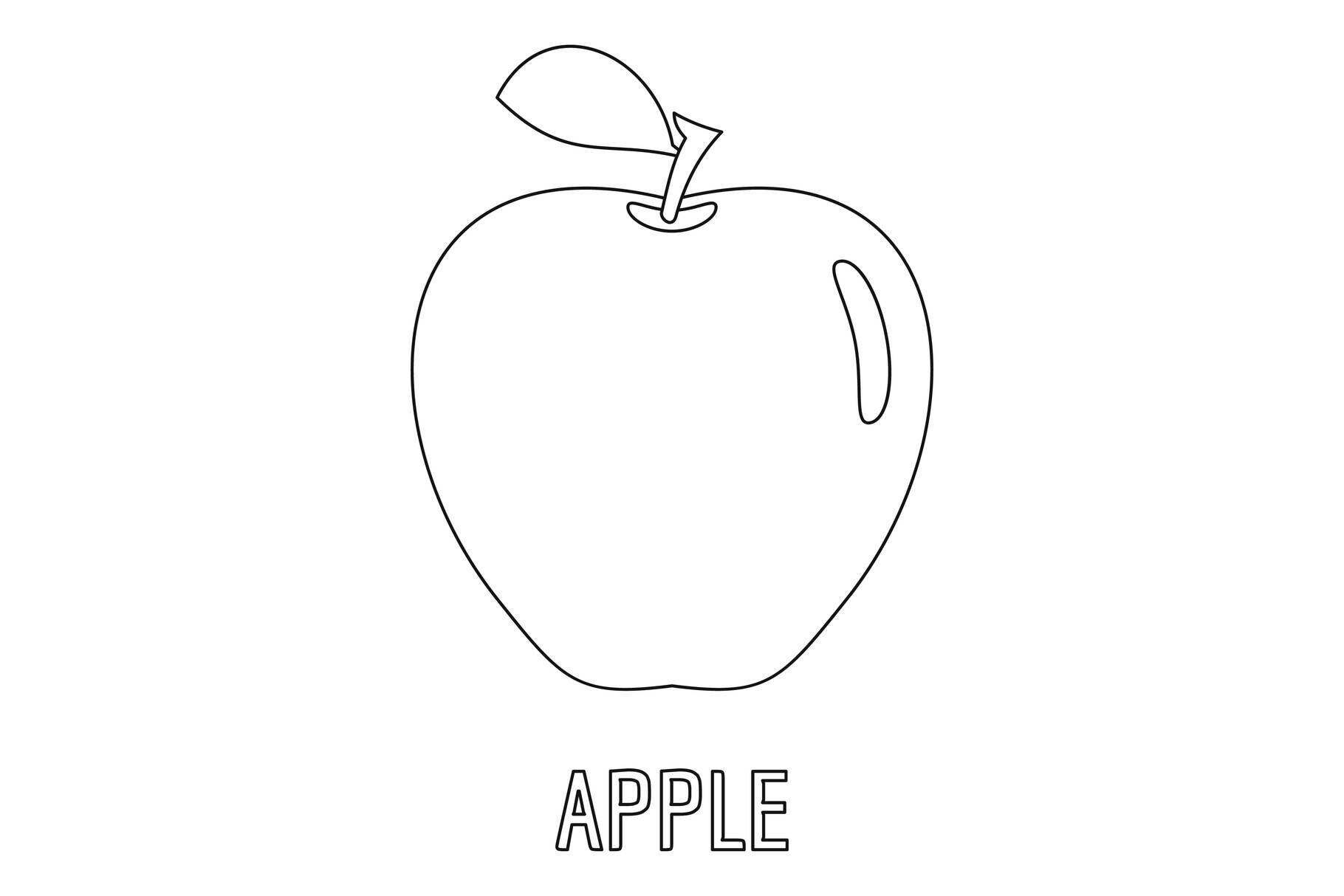 Apple icon, outline style. By Anatolir56 | TheHungryJPEG