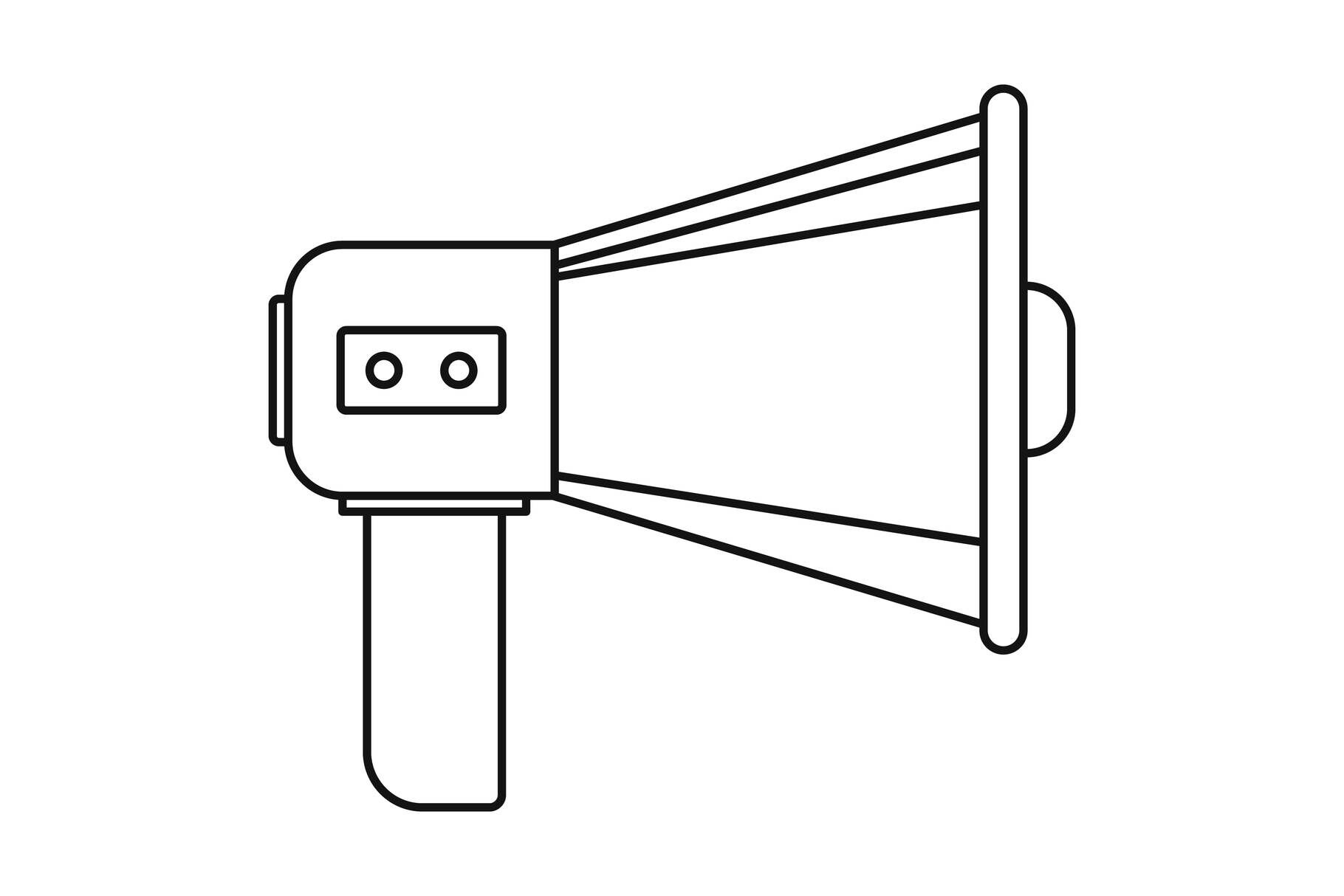 Single megaphone icon, outline style By Anatolir56 | TheHungryJPEG