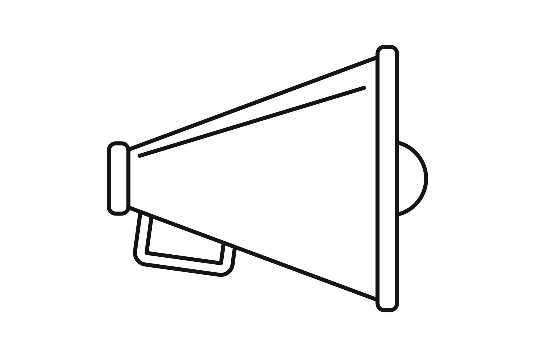 Loudspeaker icon, outline style By Anatolir56 | TheHungryJPEG