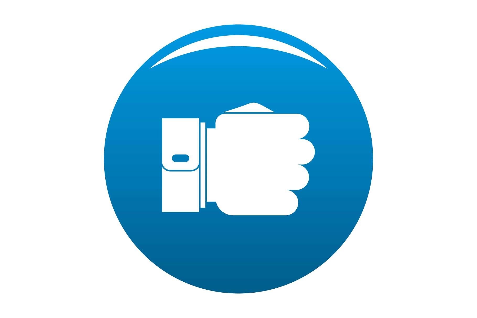 Hand fist icon blue vector By Anatolir56 | TheHungryJPEG