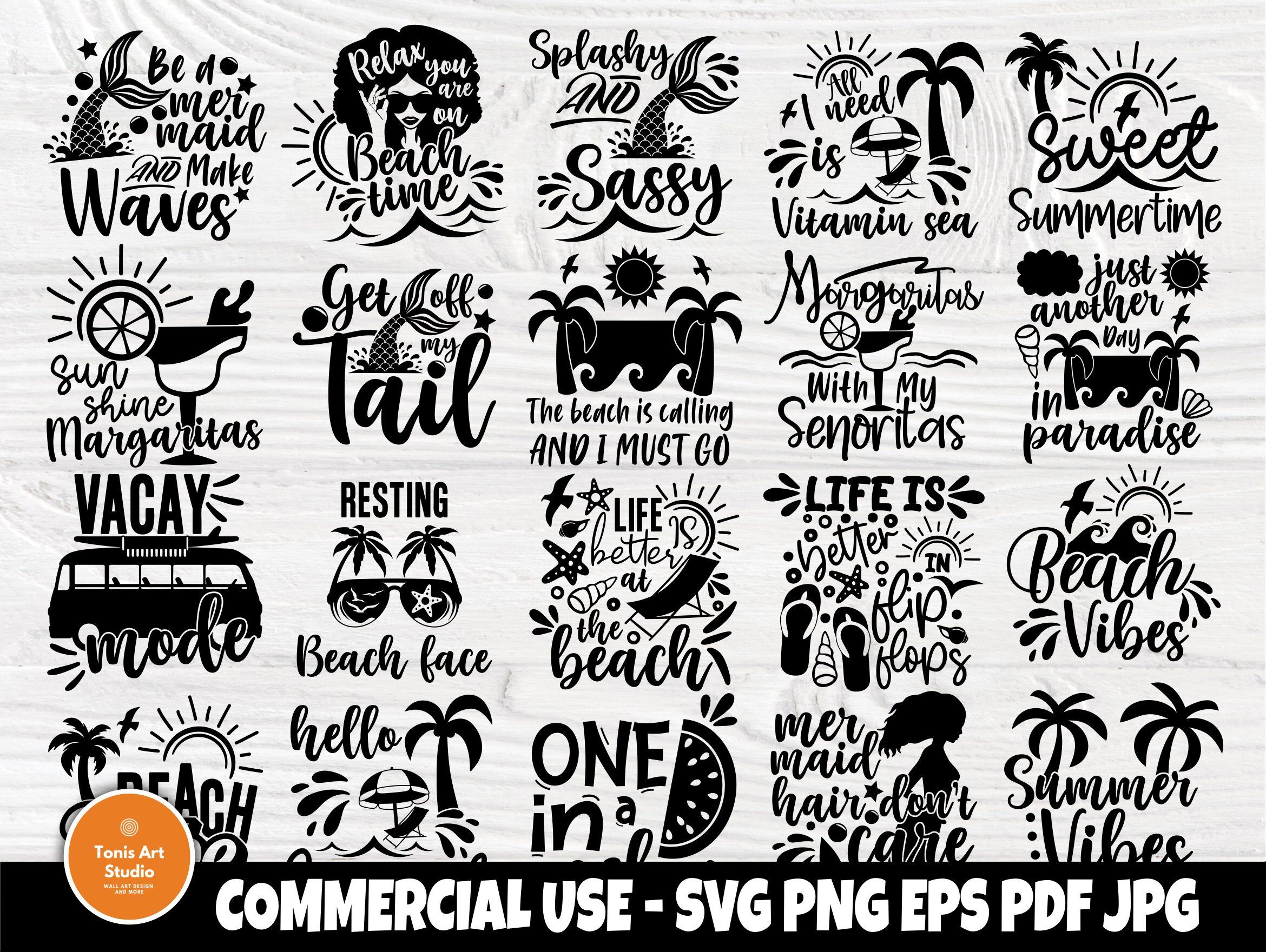 Coastal Vibes Bundle Vector Graphics With SVG, EPS, DXF, and More