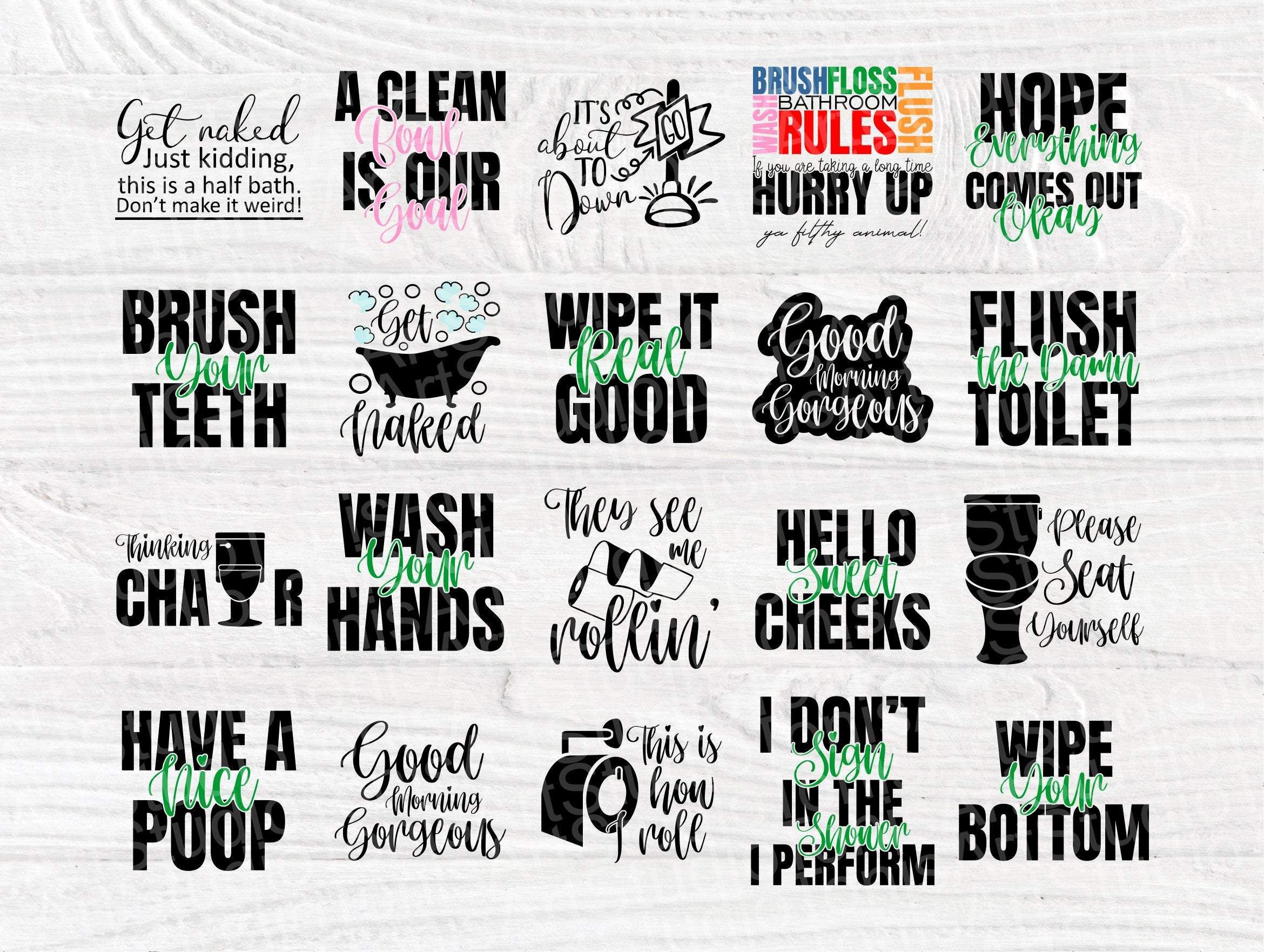 Funny Bathroom SVG Bundle, Toilet Signs Svg Bundle By TonisArtStudio |  TheHungryJPEG