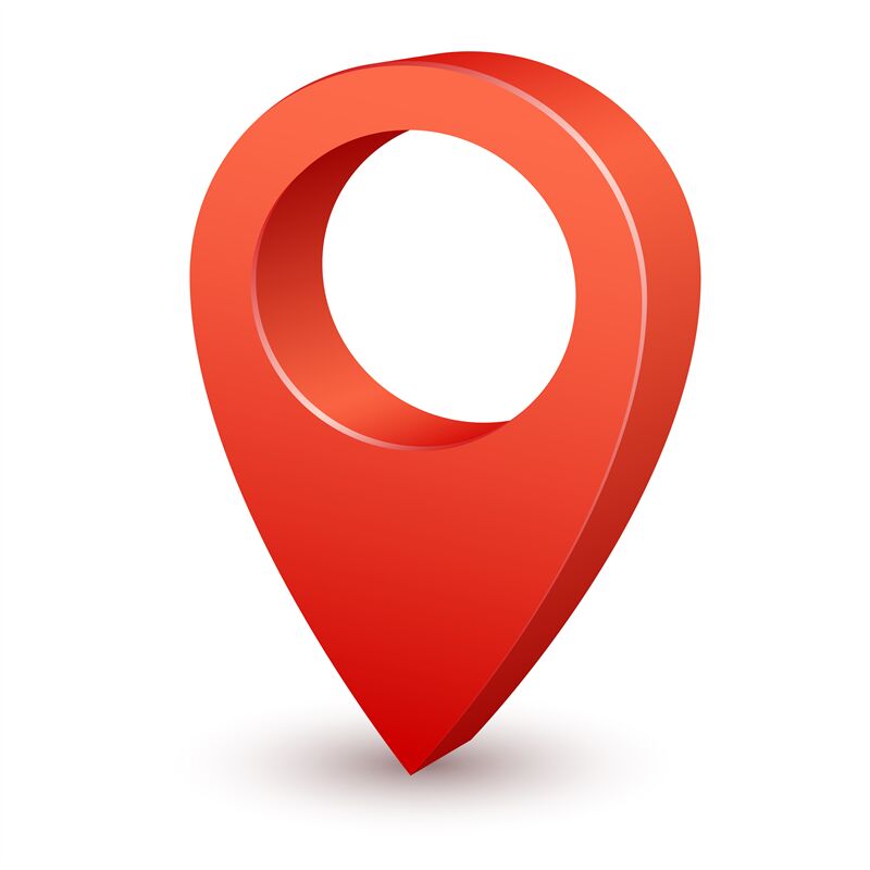 3d pin map pointer. Red marker for travel destination place