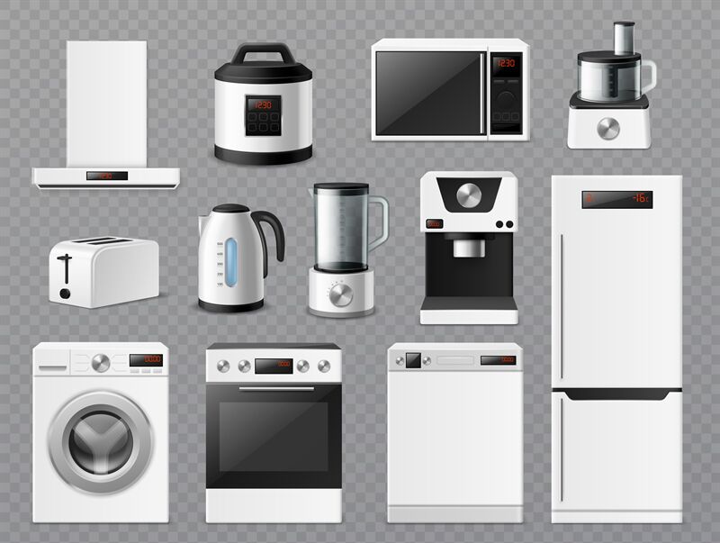 Electronic Household Appliances Vector Kitchen Homeappliance for