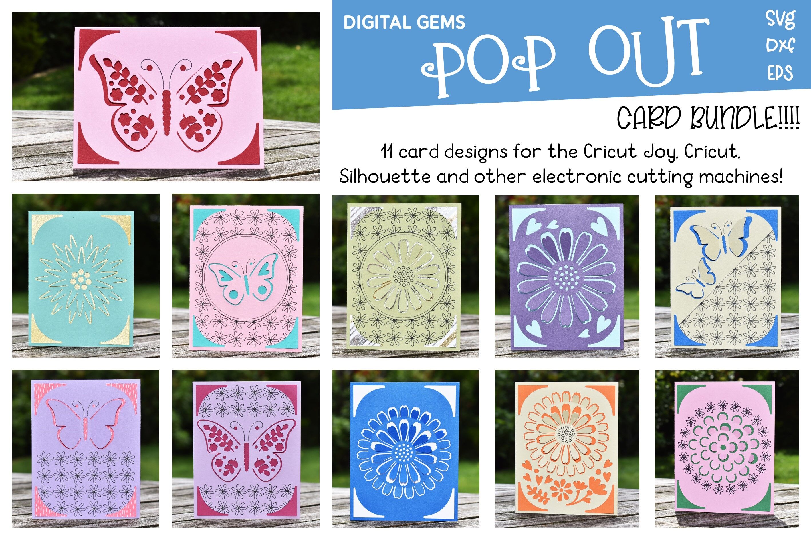 Best seller Pop out card bundle! Cricut Joy cards By Digital Gems