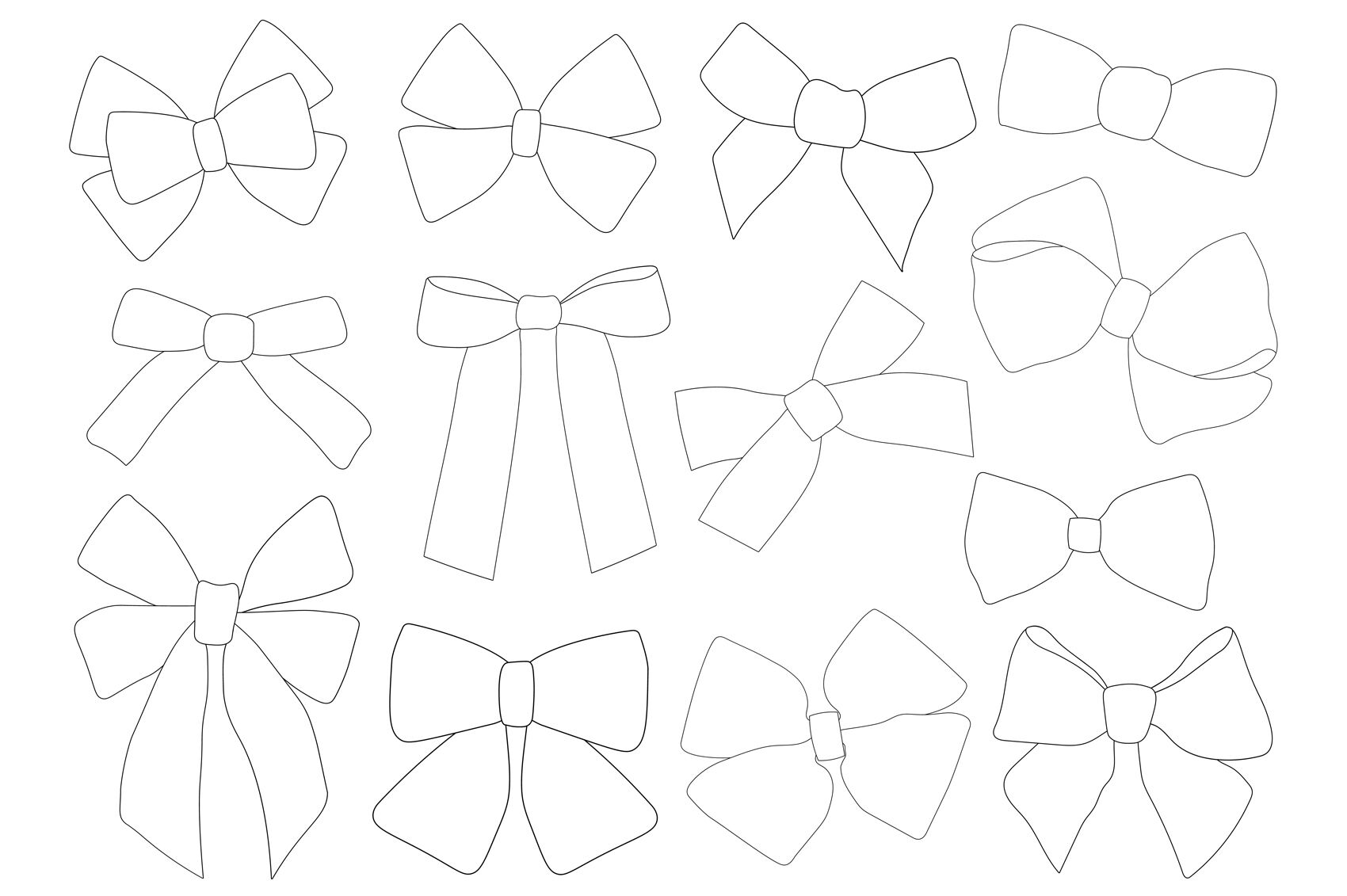 Bows graphics. Bows coloring. Bows SVG. Ribbons Bows graphic By ...
