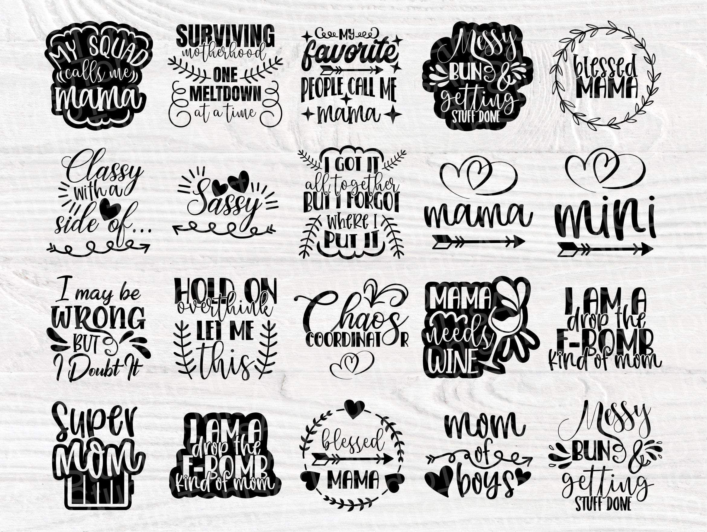 Download Mothers day SVG Bundle, Mom Quotes, Blessed Mama By TonisArtStudio | TheHungryJPEG.com