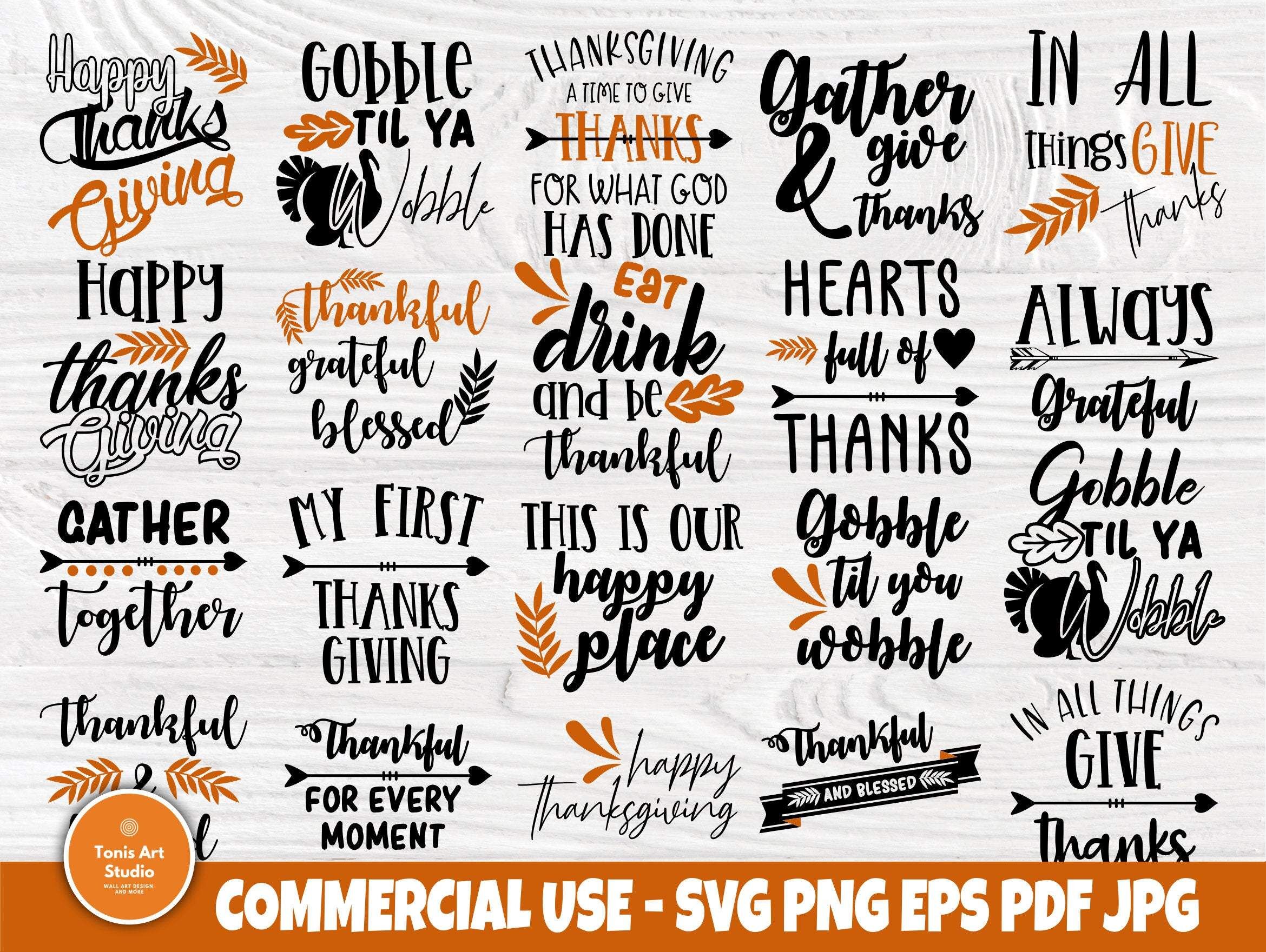 Thanksgiving SVG Bundle, Thankful Svg, Blessed Svg By TonisArtStudio