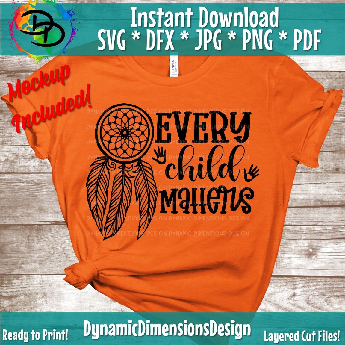 Every Child Matters Svg, Save Children Quote with Hand Up, Orange Shir By  Dynamic Dimensions