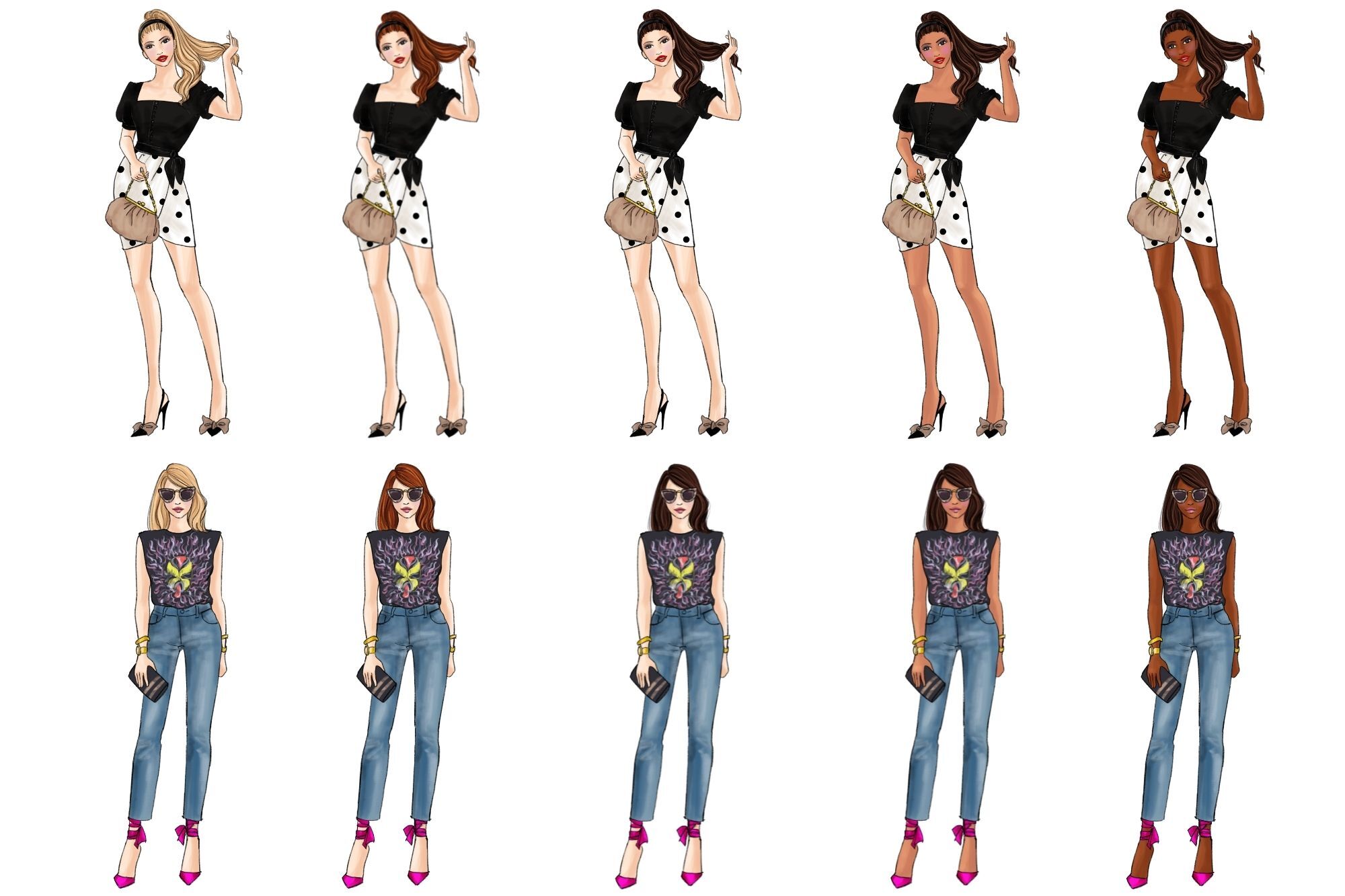 Fashion Girls 43 Fashion clipart set By Parinaz Wadia Design