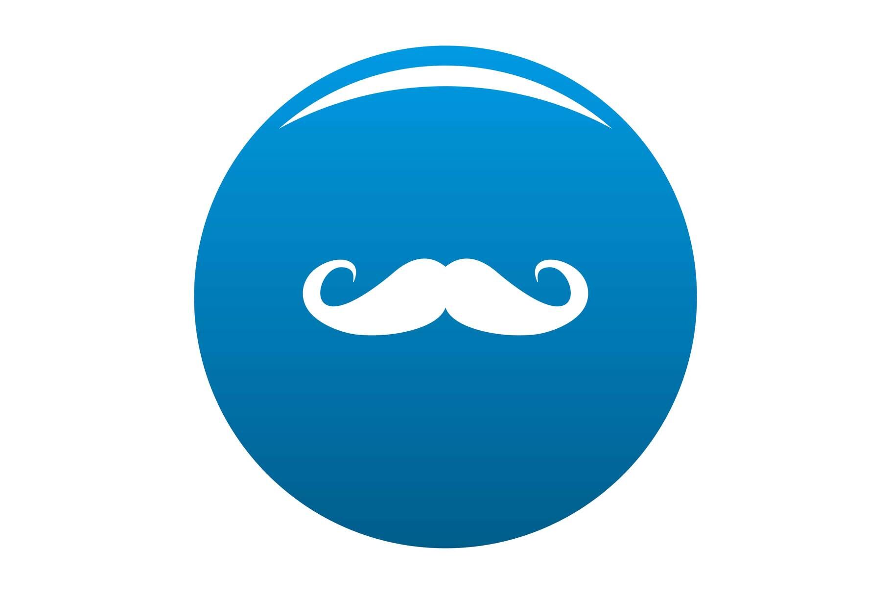 Heavy mustache icon blue vector By Anatolir56 | TheHungryJPEG