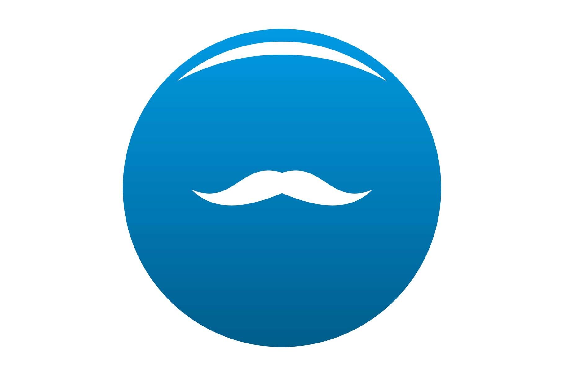 Neat mustache icon blue vector By Anatolir56 | TheHungryJPEG