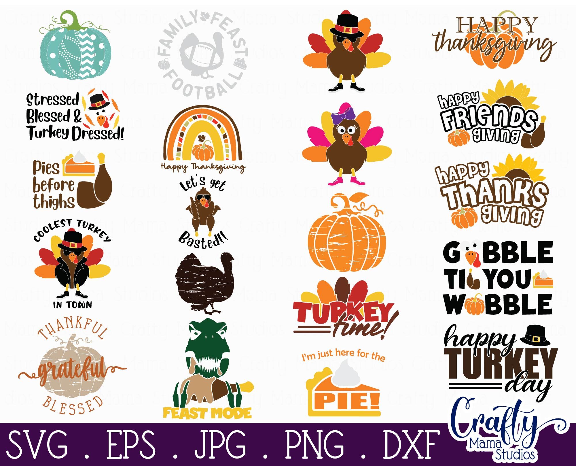 Thanksgiving Svg Bundle, Funny Thanksgiving Quotes By Crafty Mama