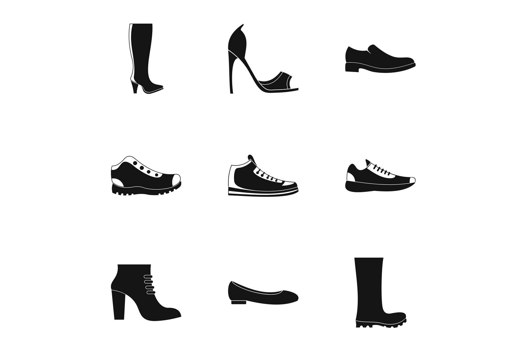 Sturdy shoes icons set, simple style By Anatolir56 | TheHungryJPEG
