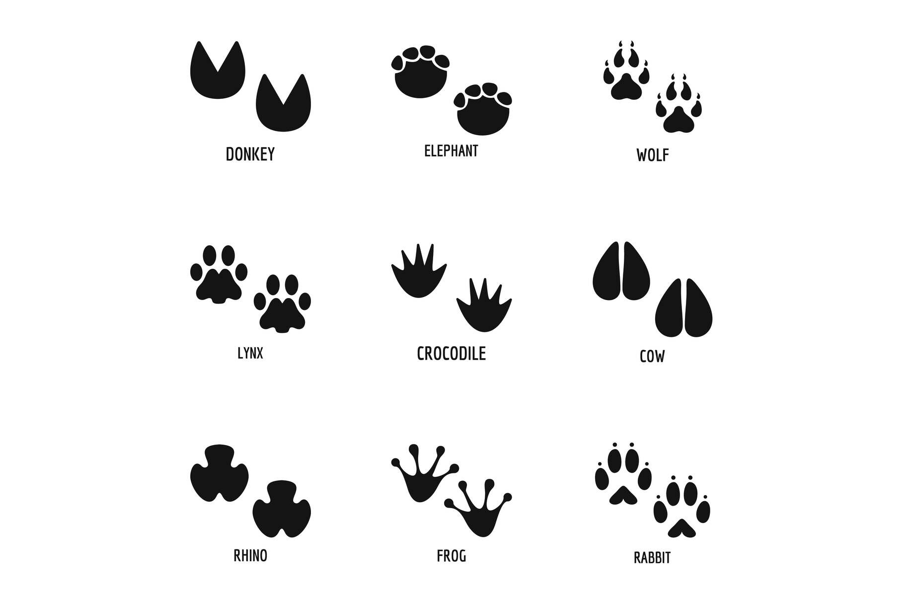 Animal foot icons set, simple style By Anatolir56 | TheHungryJPEG