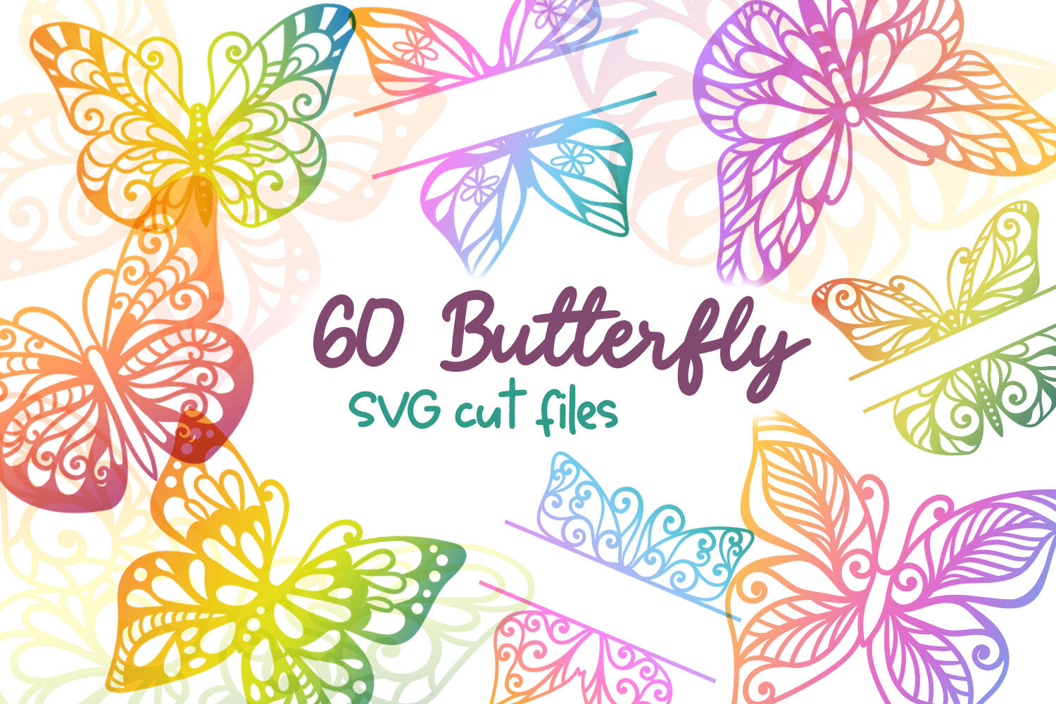 Floral Split Monogram Frame SVG - Free SVG Cut Files