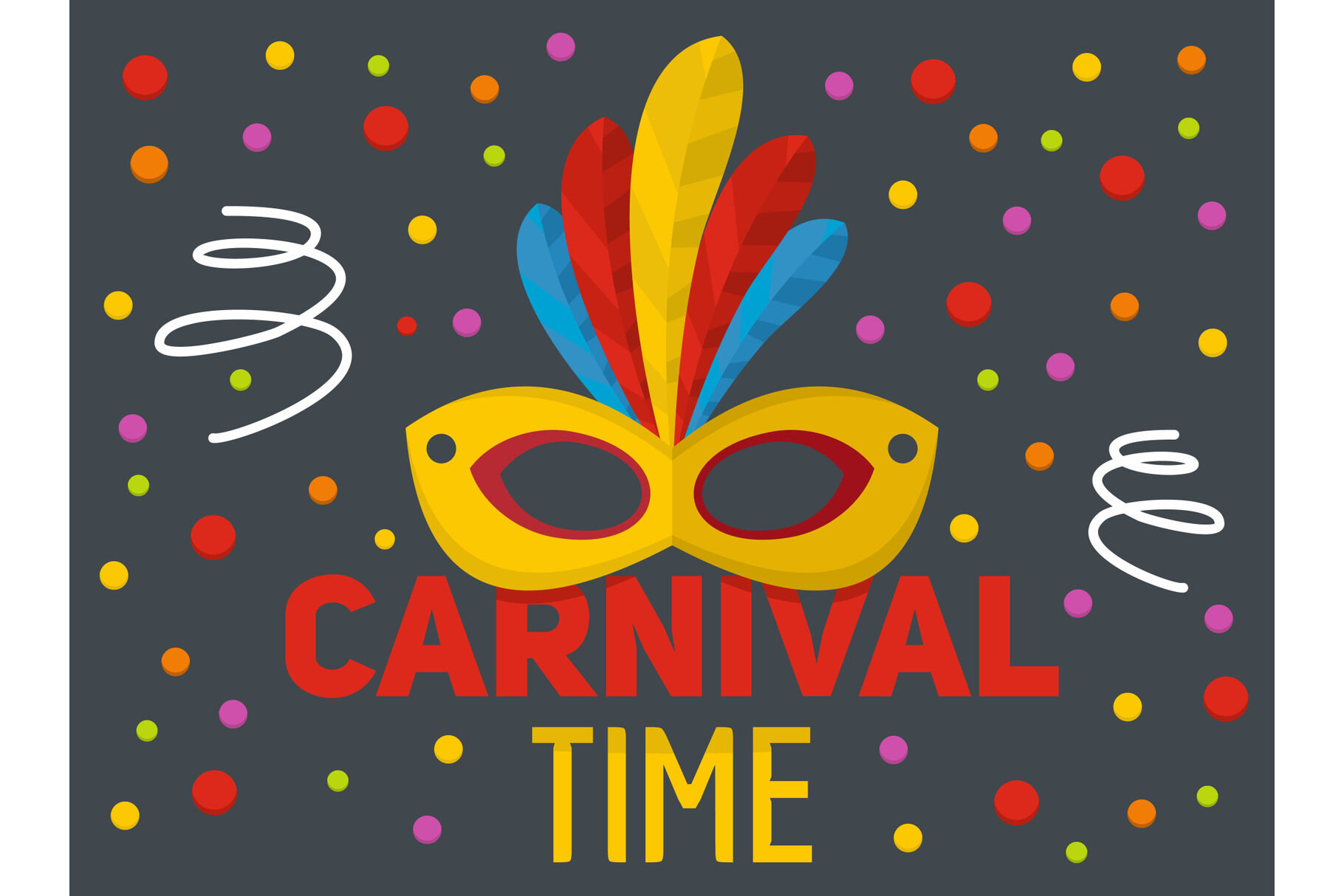 Carnival time logo, flat style By Anatolir56 | TheHungryJPEG