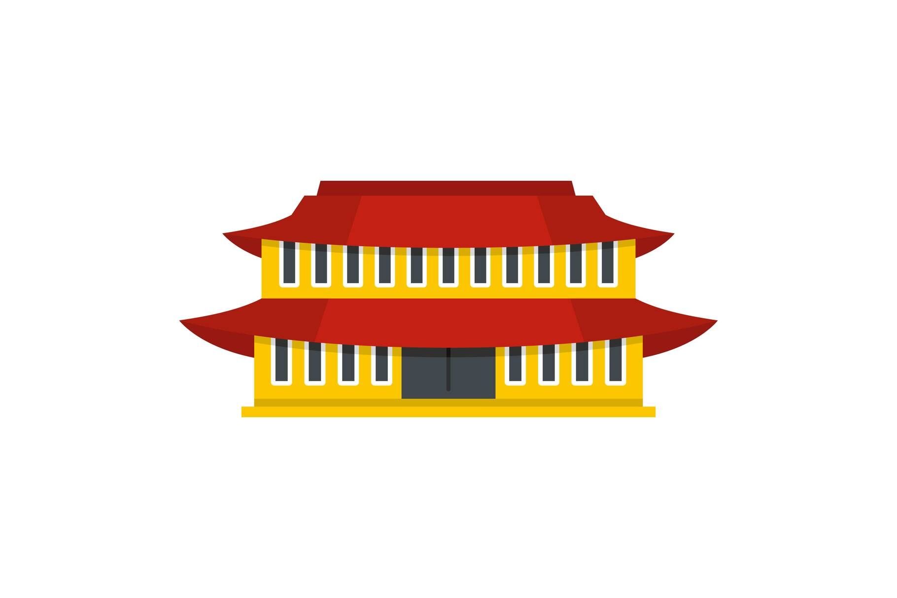 Small temple icon, flat style By Anatolir56 | TheHungryJPEG