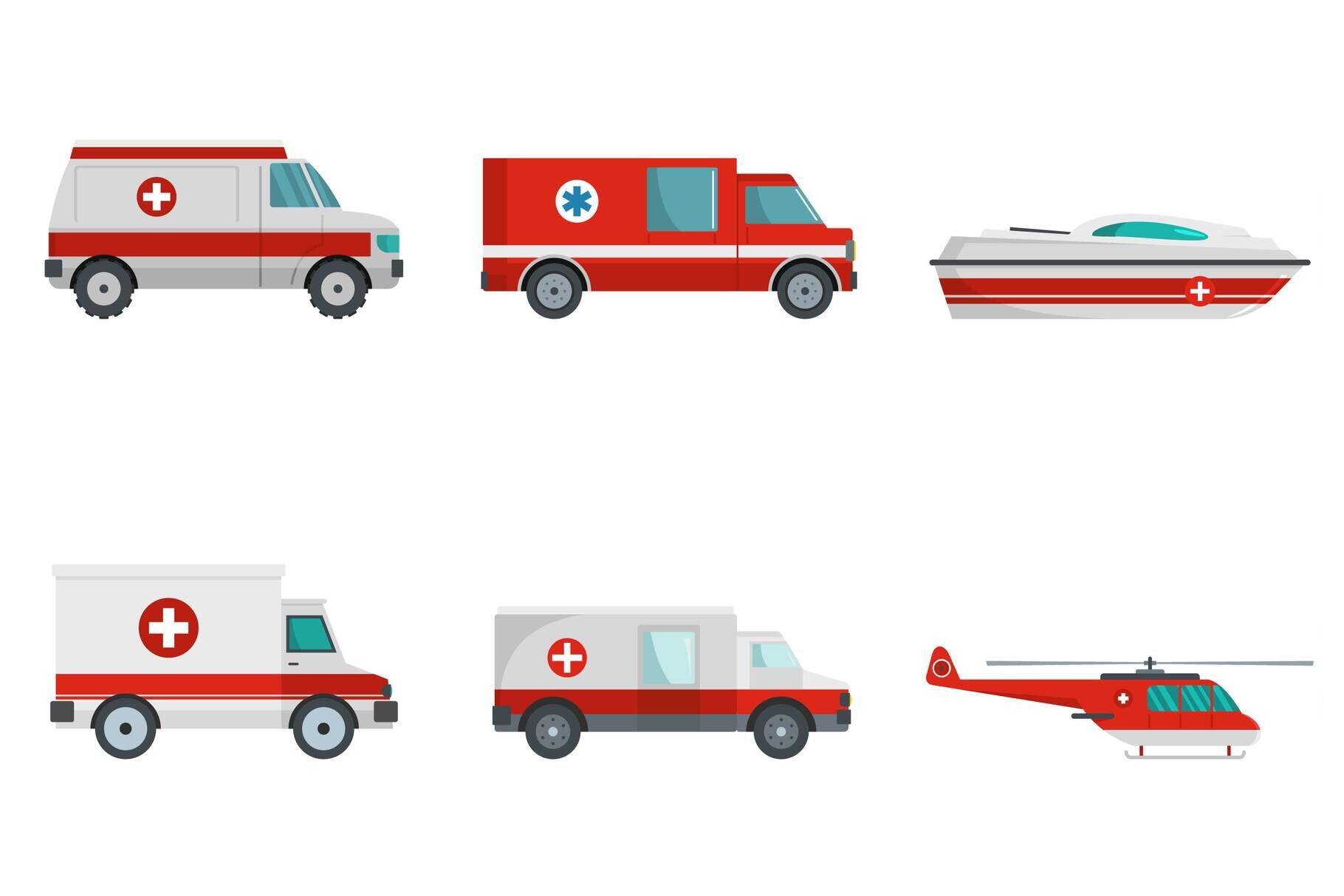 Ambulance transport banner concept set vector isolated By Anatolir56 ...