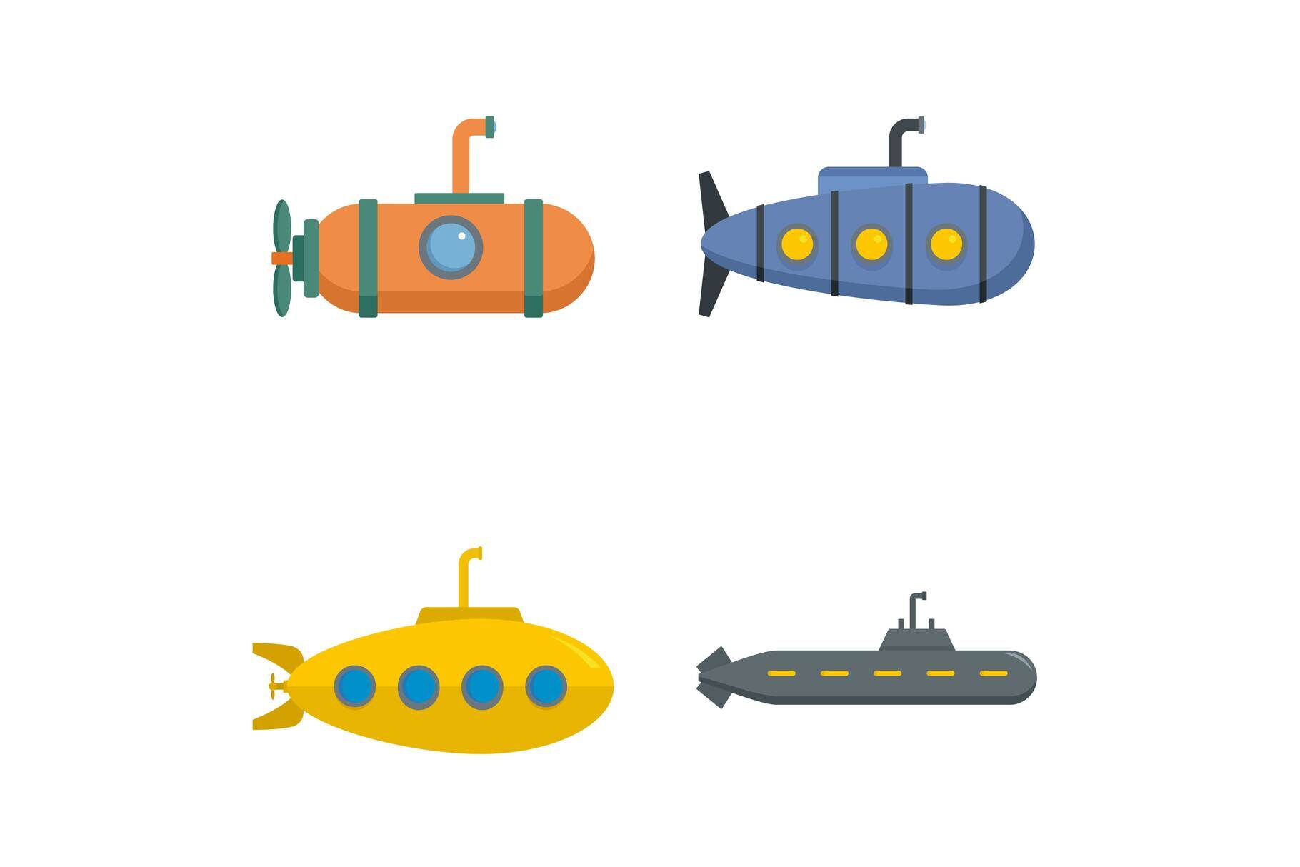 Periscope submarine telescope icons set vector isolated By Anatolir56 ...