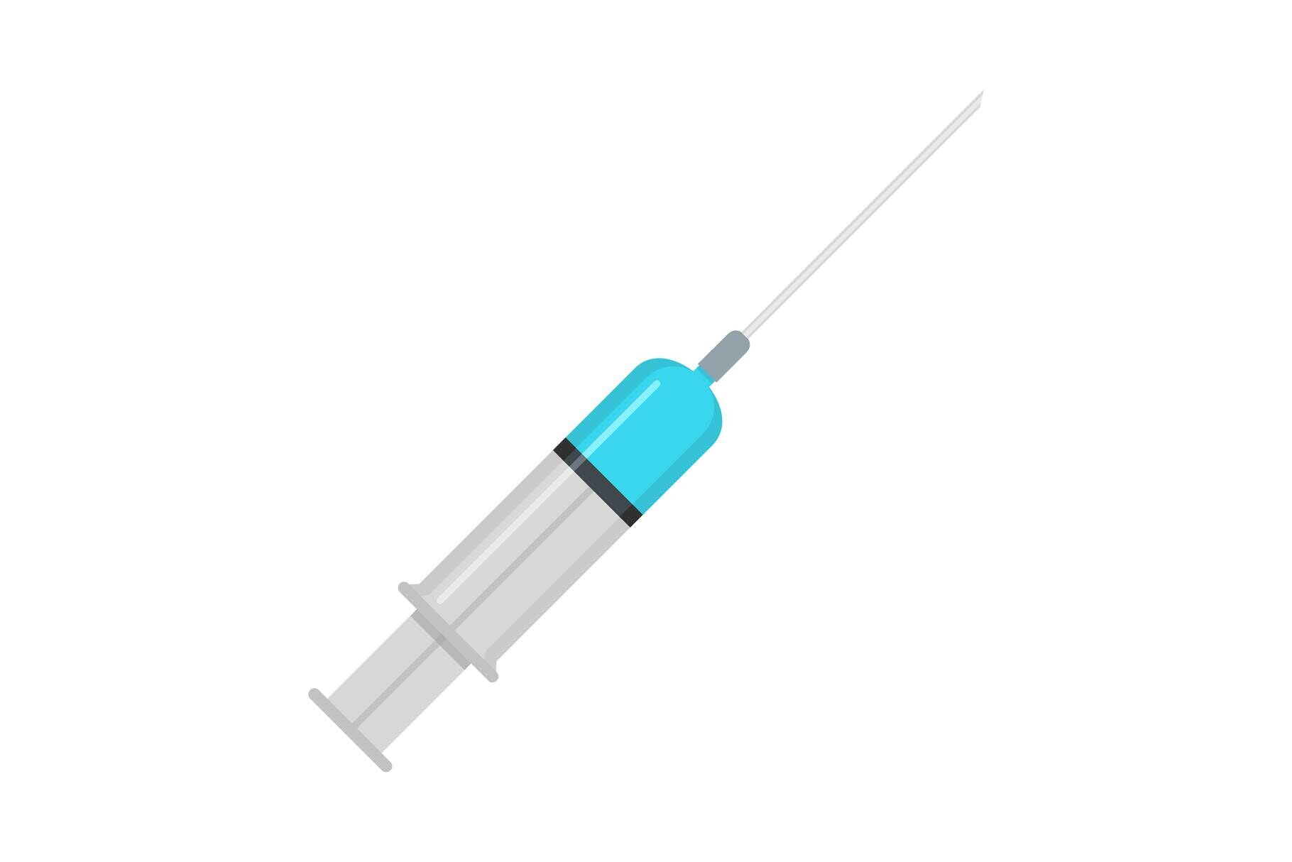 Medicine syringe icon, flat style By Anatolir56 | TheHungryJPEG