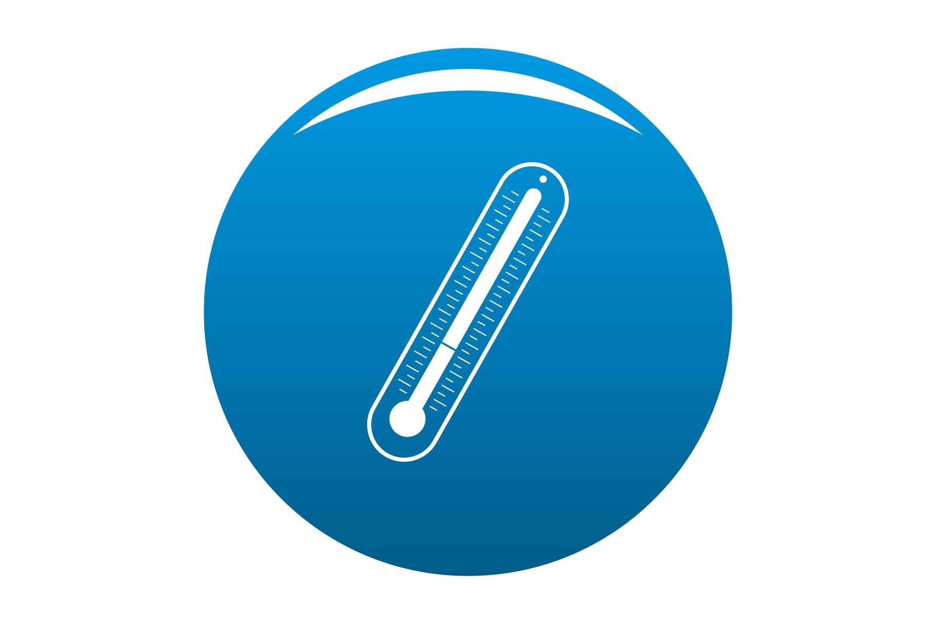 Laboratory thermometer icon vector blue By Anatolir56 TheHungryJPEG