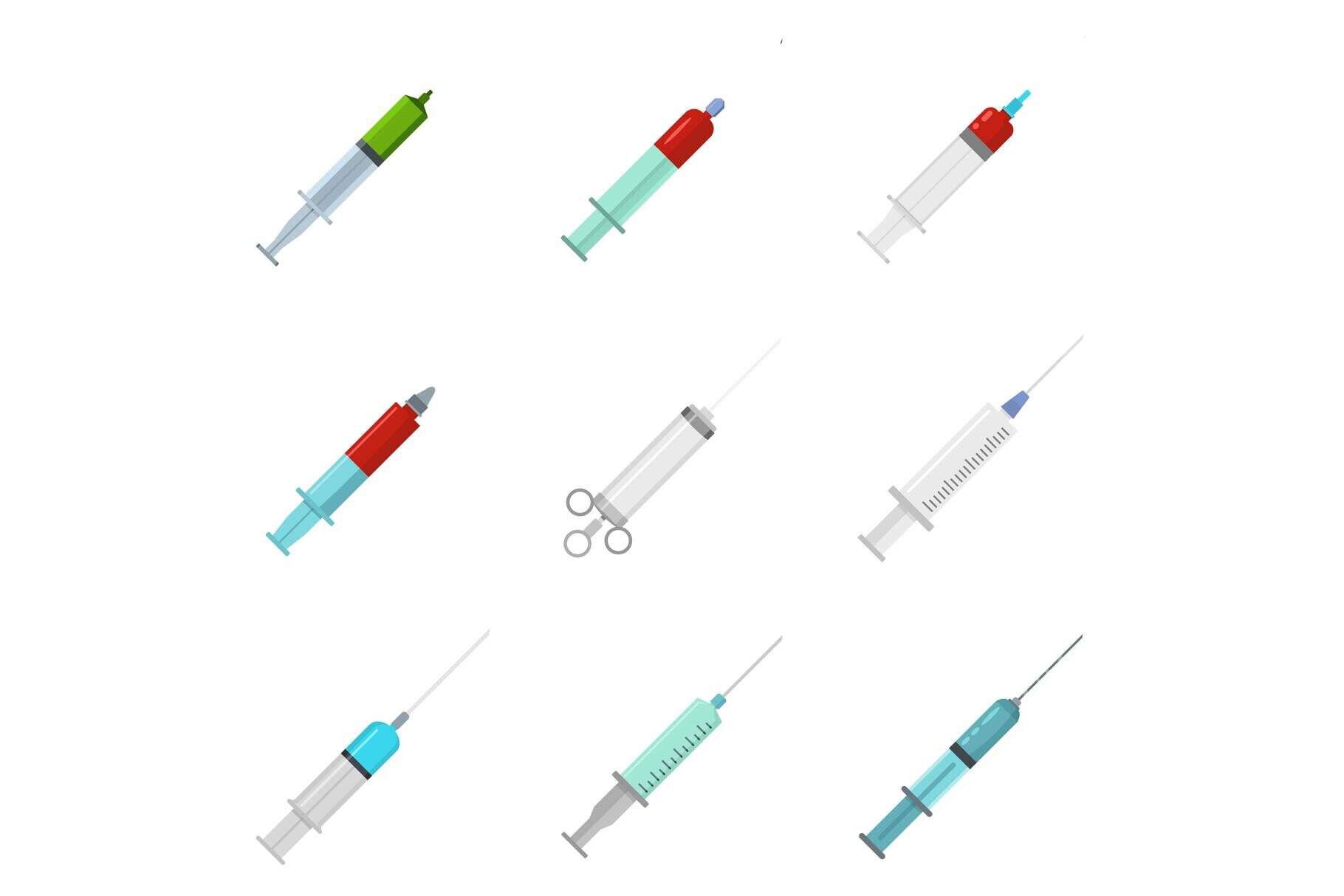 Syringe needle injection icons set vector isolated By Anatolir56 ...