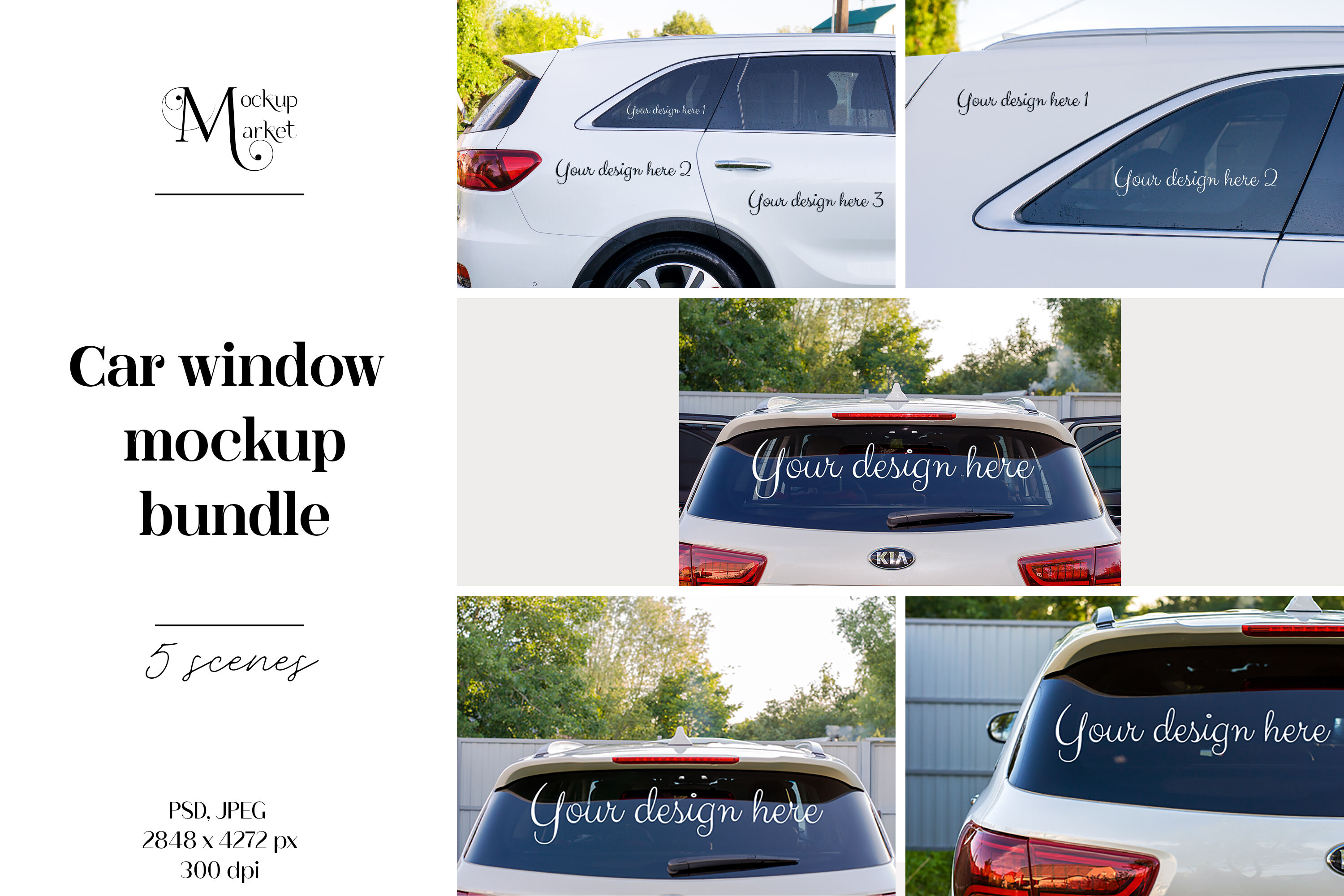 Download Car Mockup Bundle Car Window Mockup Bundle By Ok Design Thehungryjpeg Com