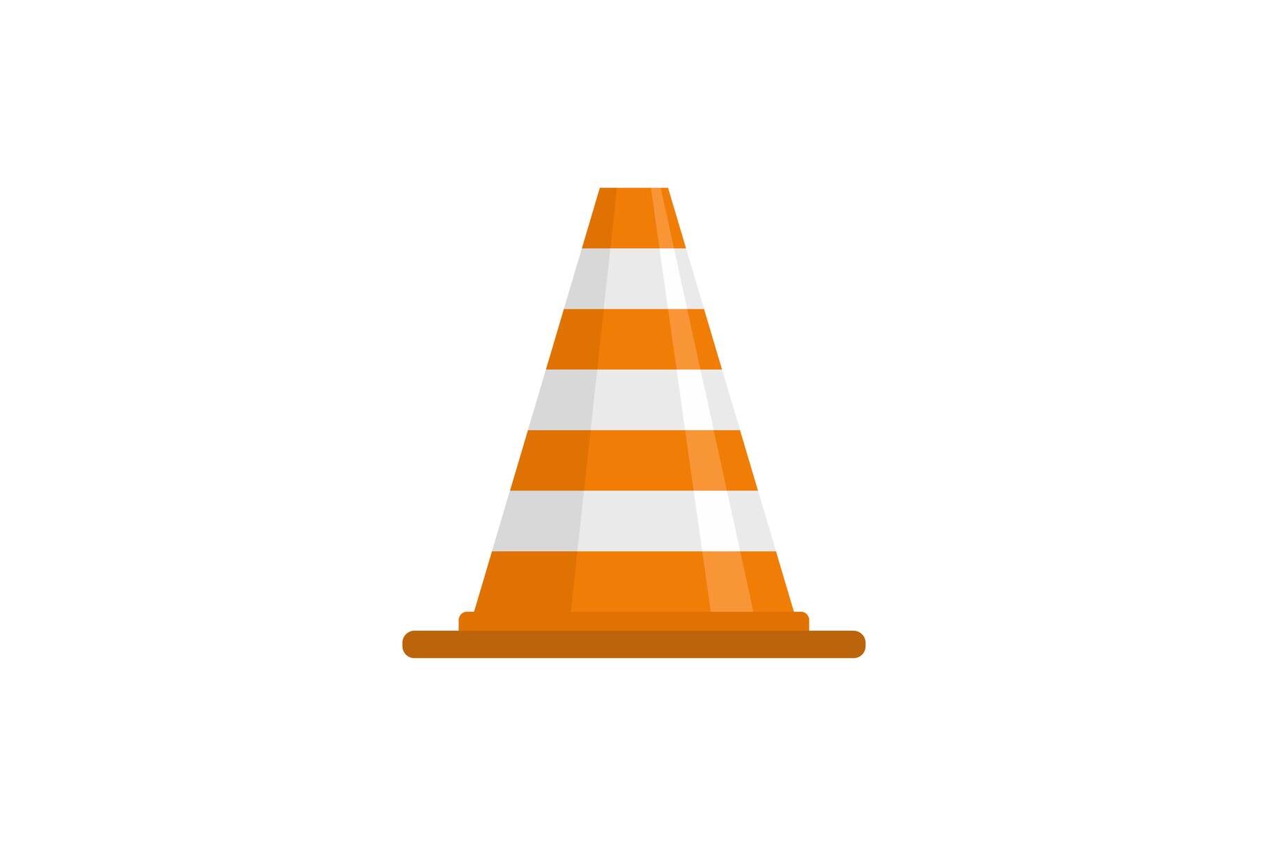 Attention Cone Icon, Flat Style By Anatolir56 