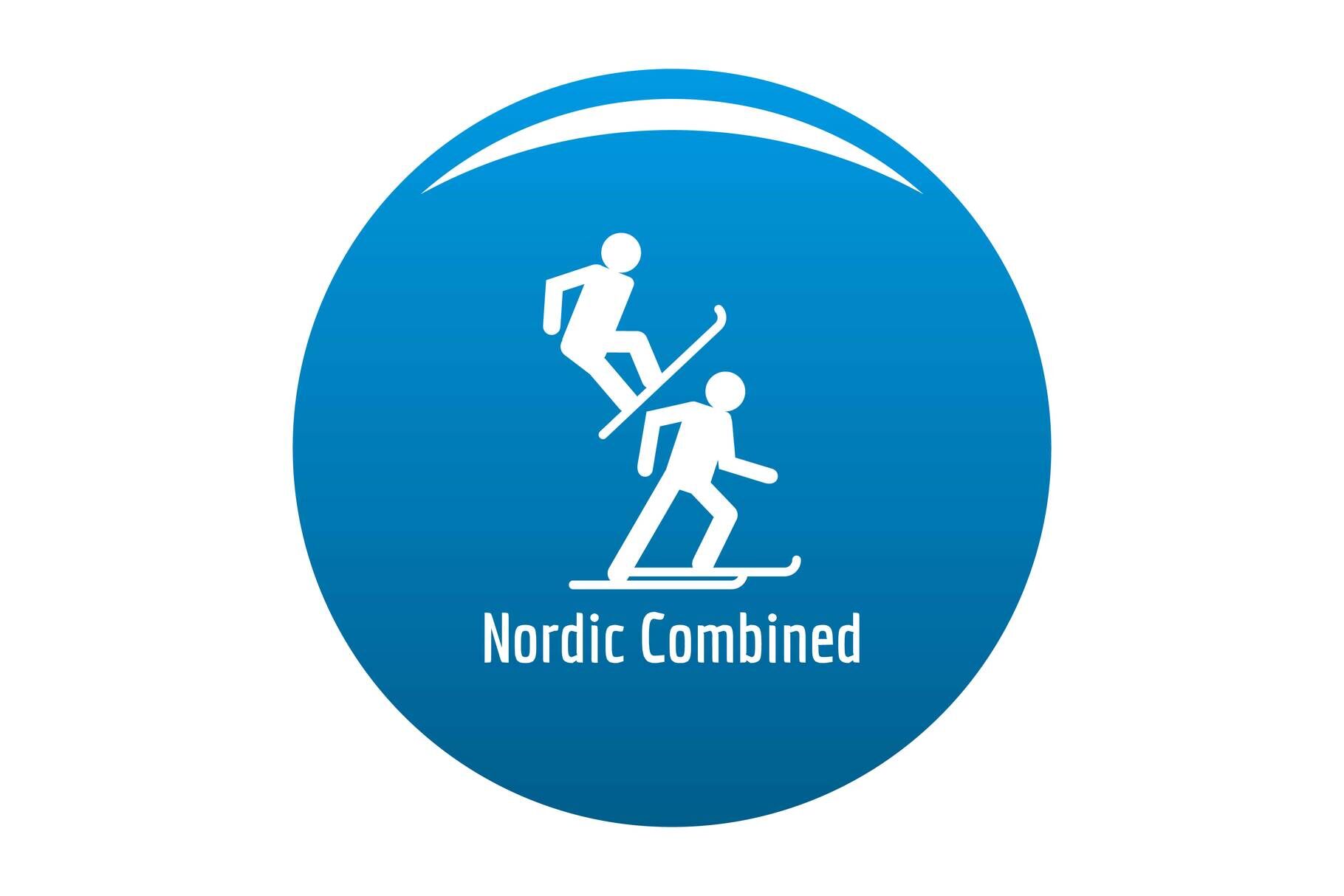 Nordic combined icon vector blue By Anatolir56 | TheHungryJPEG