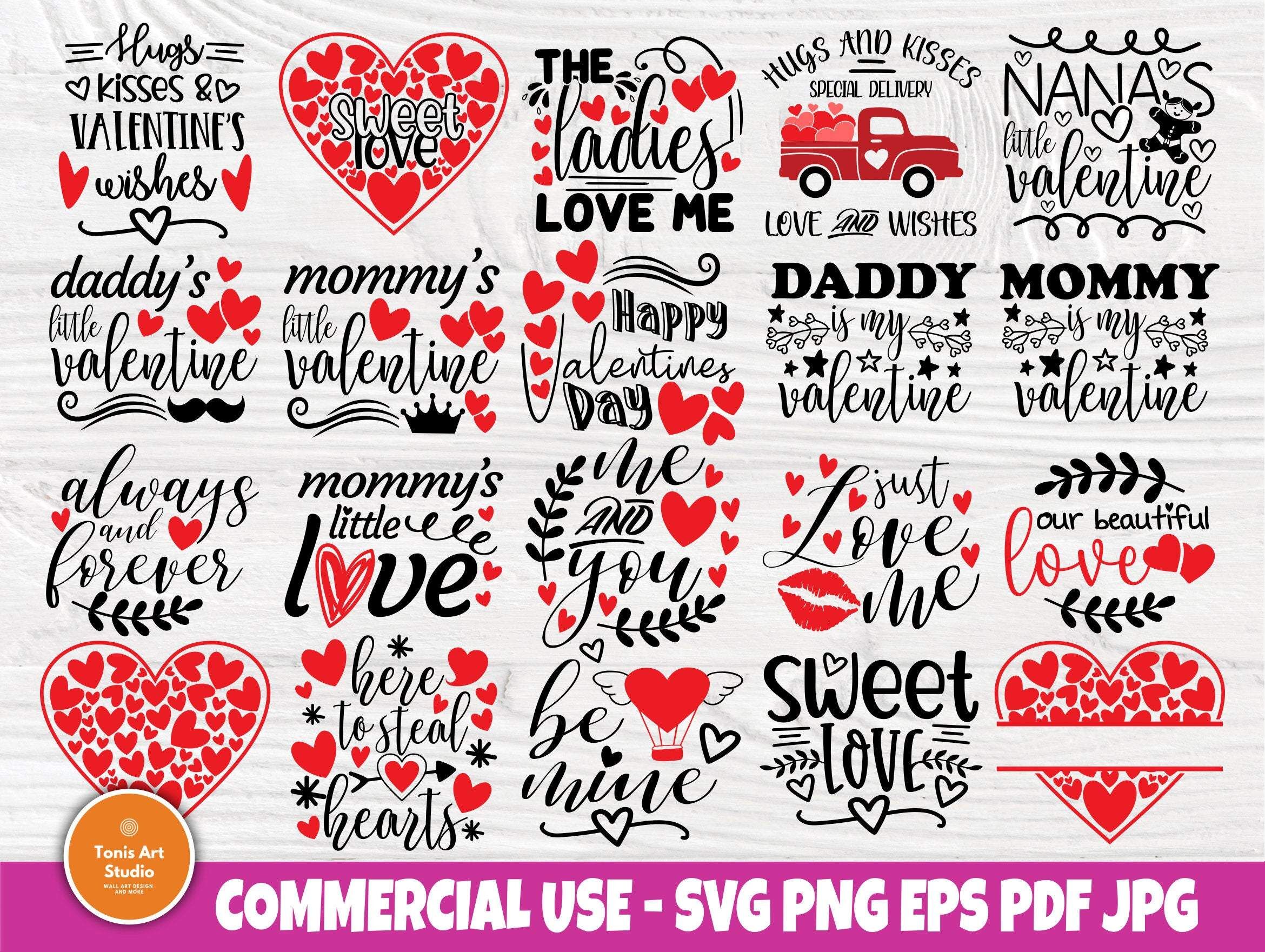 Valentines Bundle SVG Quotes, Hearts Svg, Love Svg By TonisArtStudio ...