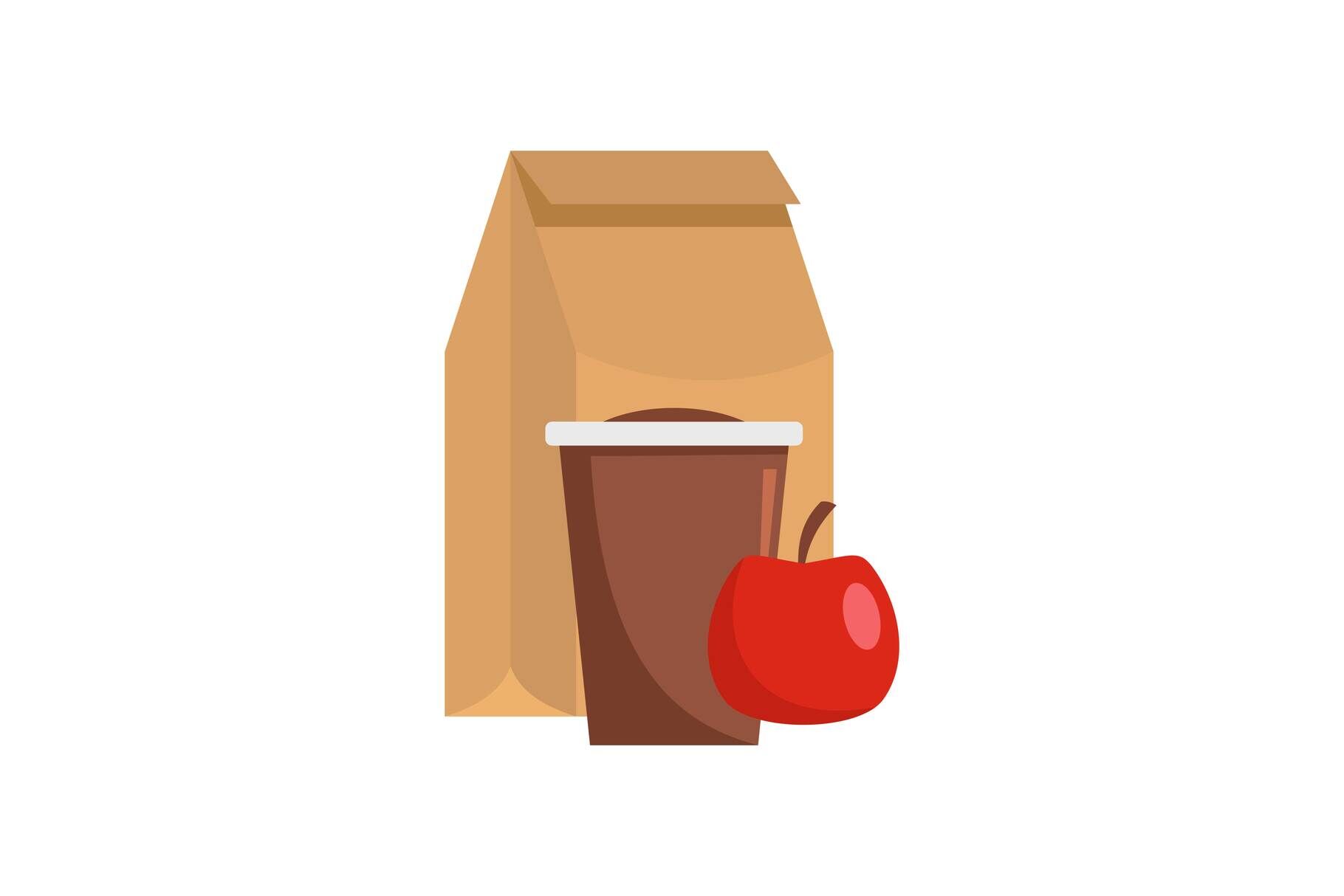 Lunch package icon, flat style By Anatolir56 | TheHungryJPEG