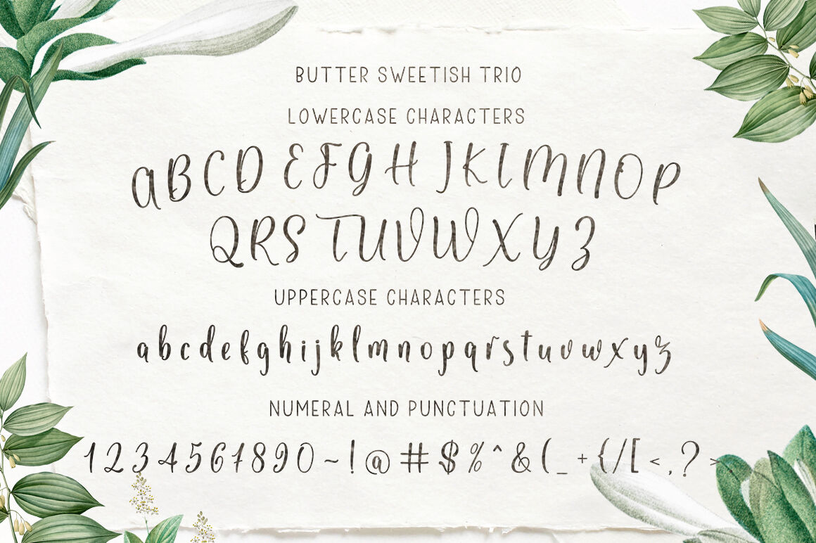 Butter Sweetish Font TRIO and Extras By Soft Creative | TheHungryJPEG