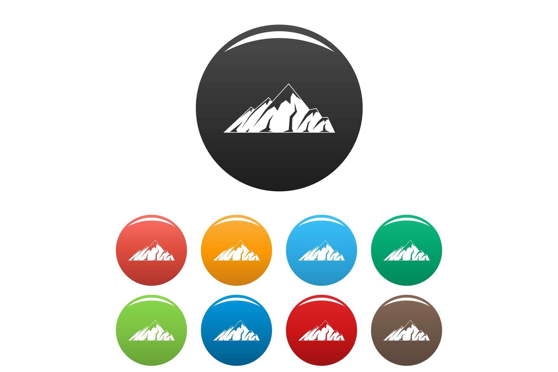 Alpine mountain icons set color vector By Anatolir56 | TheHungryJPEG