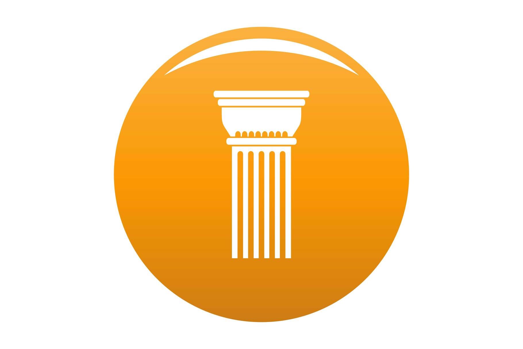 Building column icon vector orange By Anatolir56 | TheHungryJPEG