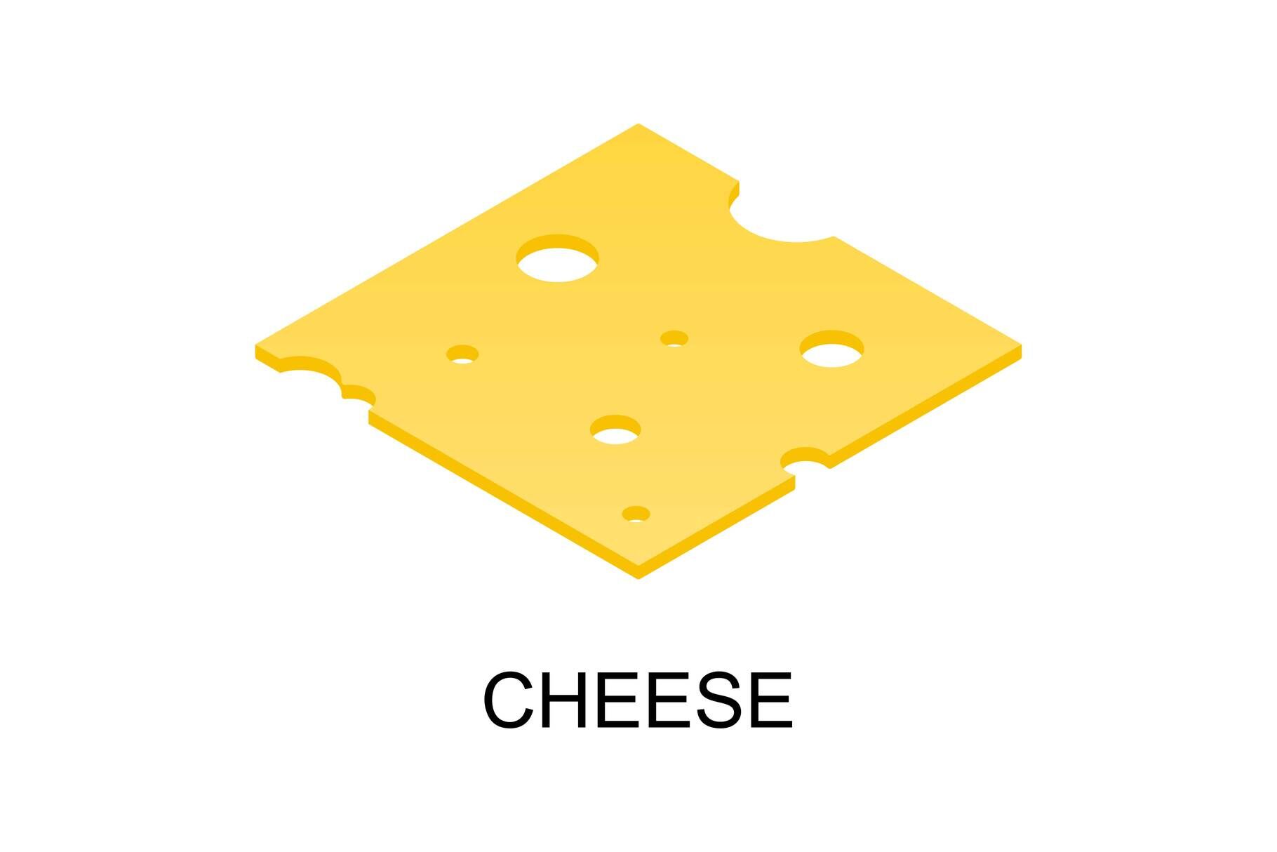 Sliced cheese icon, isometric style By Anatolir56 | TheHungryJPEG