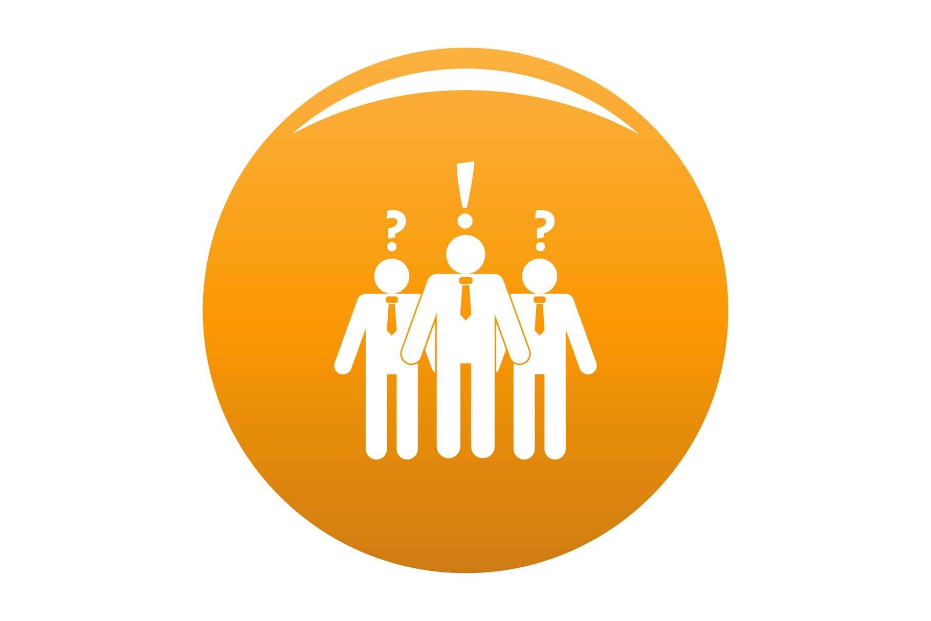 Asking teamwork icon vector orange By Anatolir56 | TheHungryJPEG