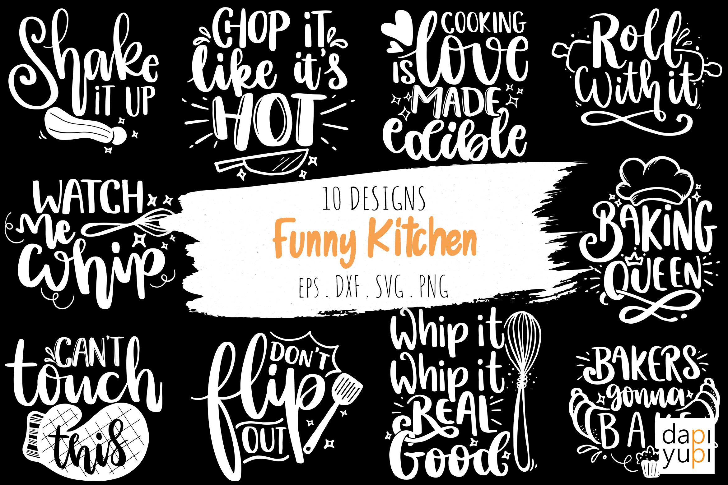 Funny Kitchen SVG Bundle, Kitchen Quotes By dapiyupi