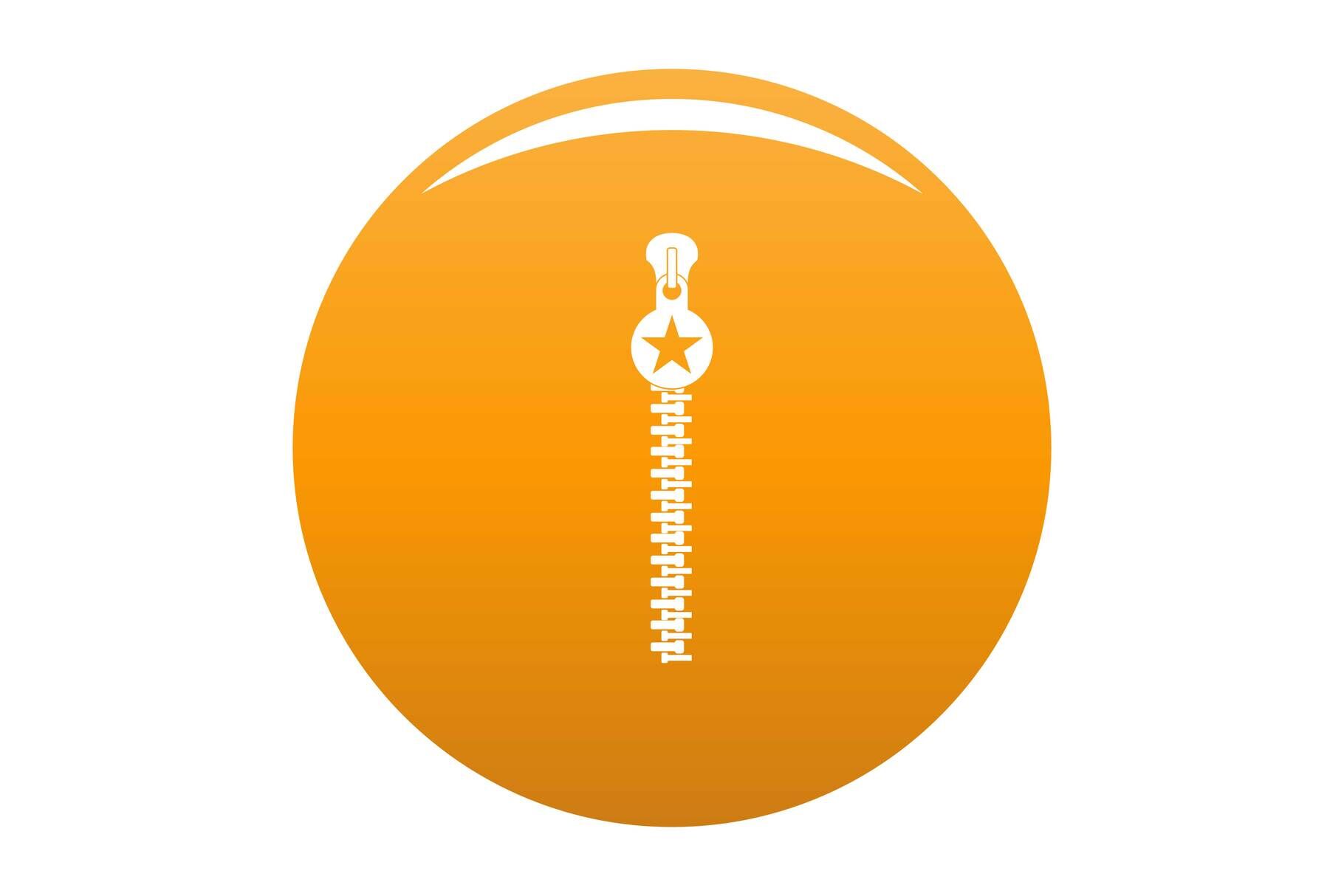 Large zip icon vector orange By Anatolir56 | TheHungryJPEG