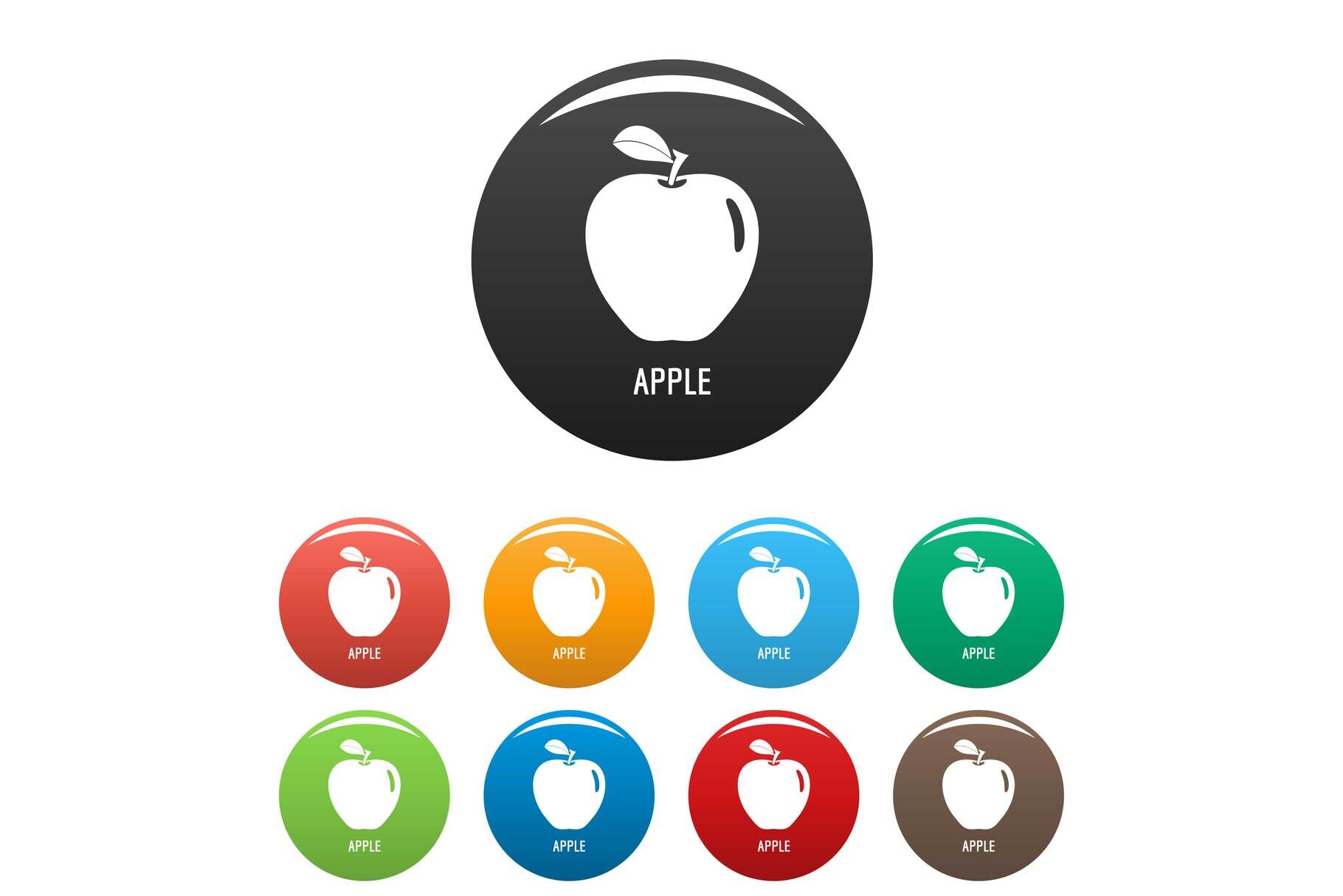 Apple icons set color vector By Anatolir56 TheHungryJPEG