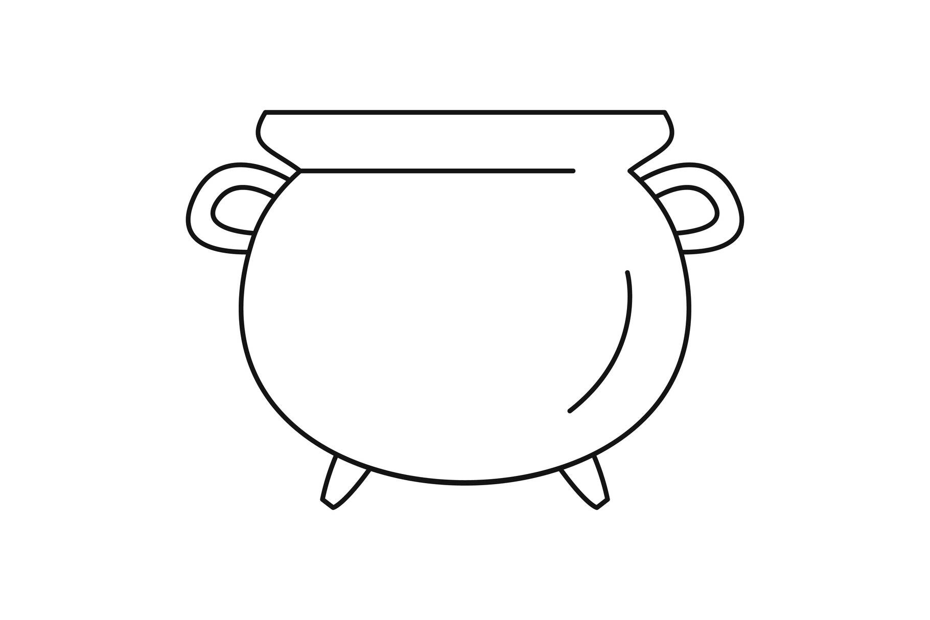 Vintage cauldron icon, outline style By Anatolir56 | TheHungryJPEG