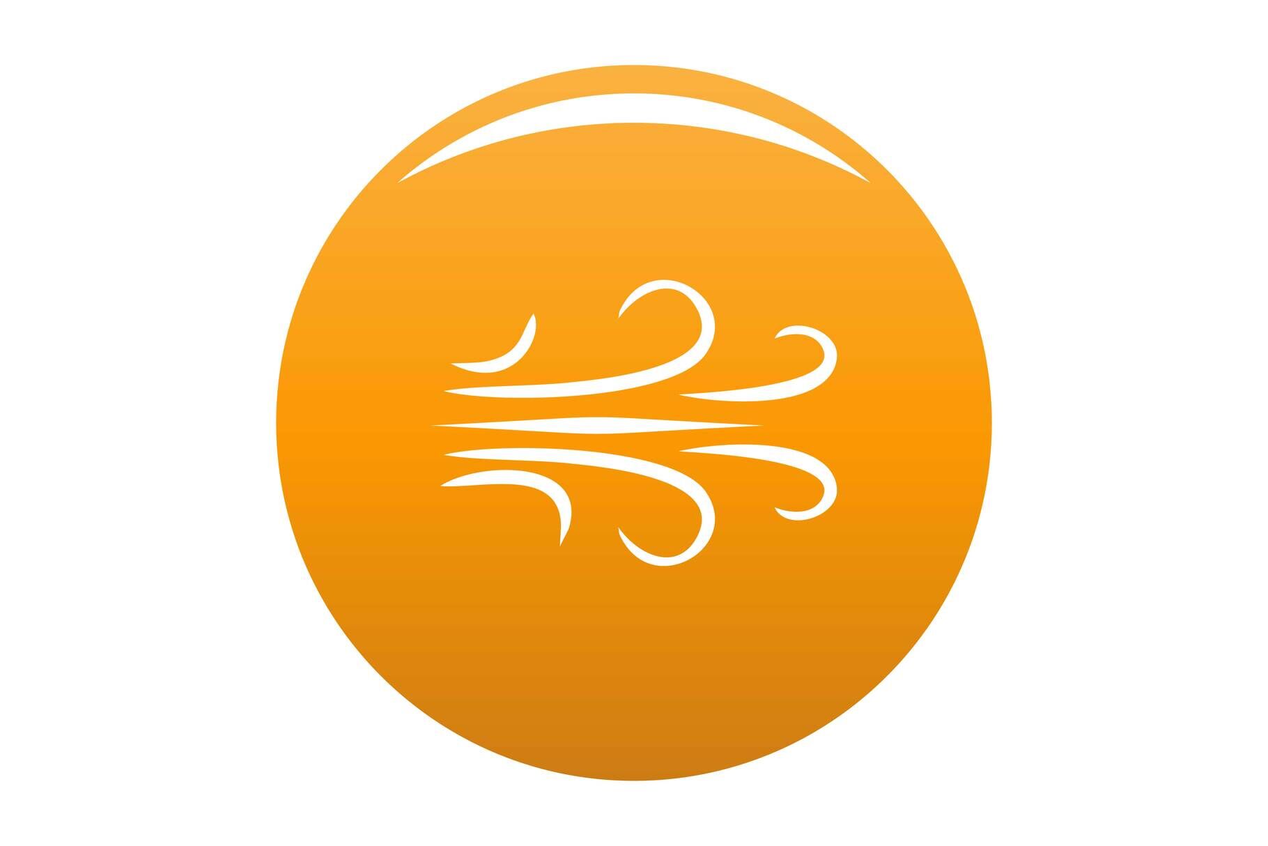 Wind icon vector orange By Anatolir56 | TheHungryJPEG