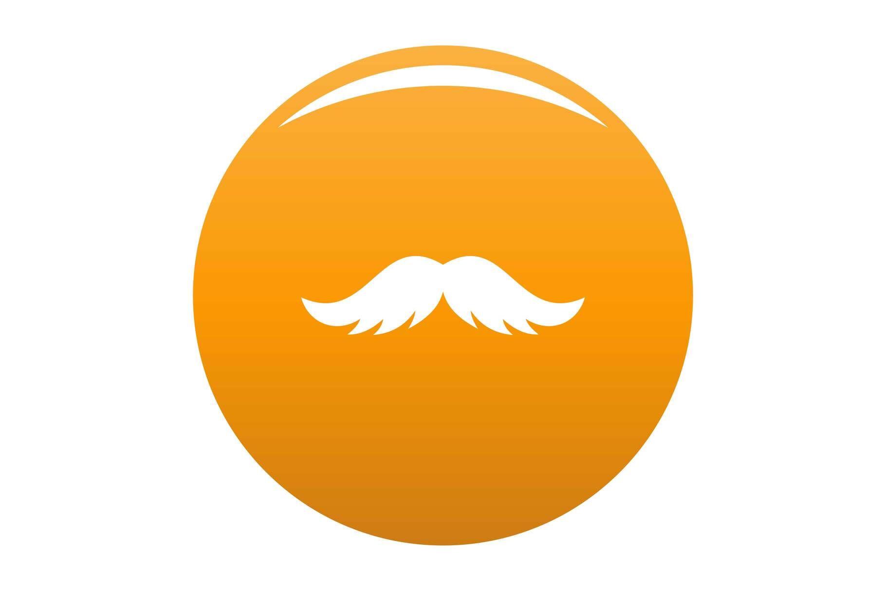 Artificial mustache icon vector orange By Anatolir56 | TheHungryJPEG