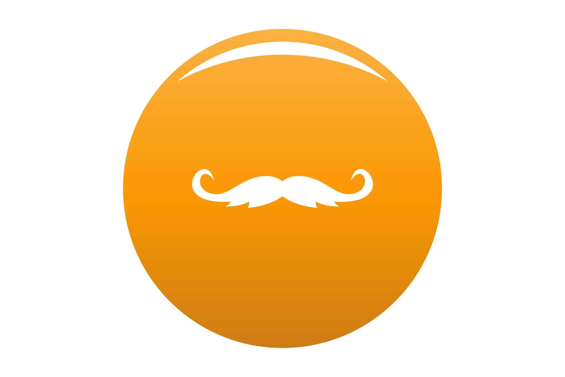 Curly mustache icon vector orange By Anatolir56 | TheHungryJPEG