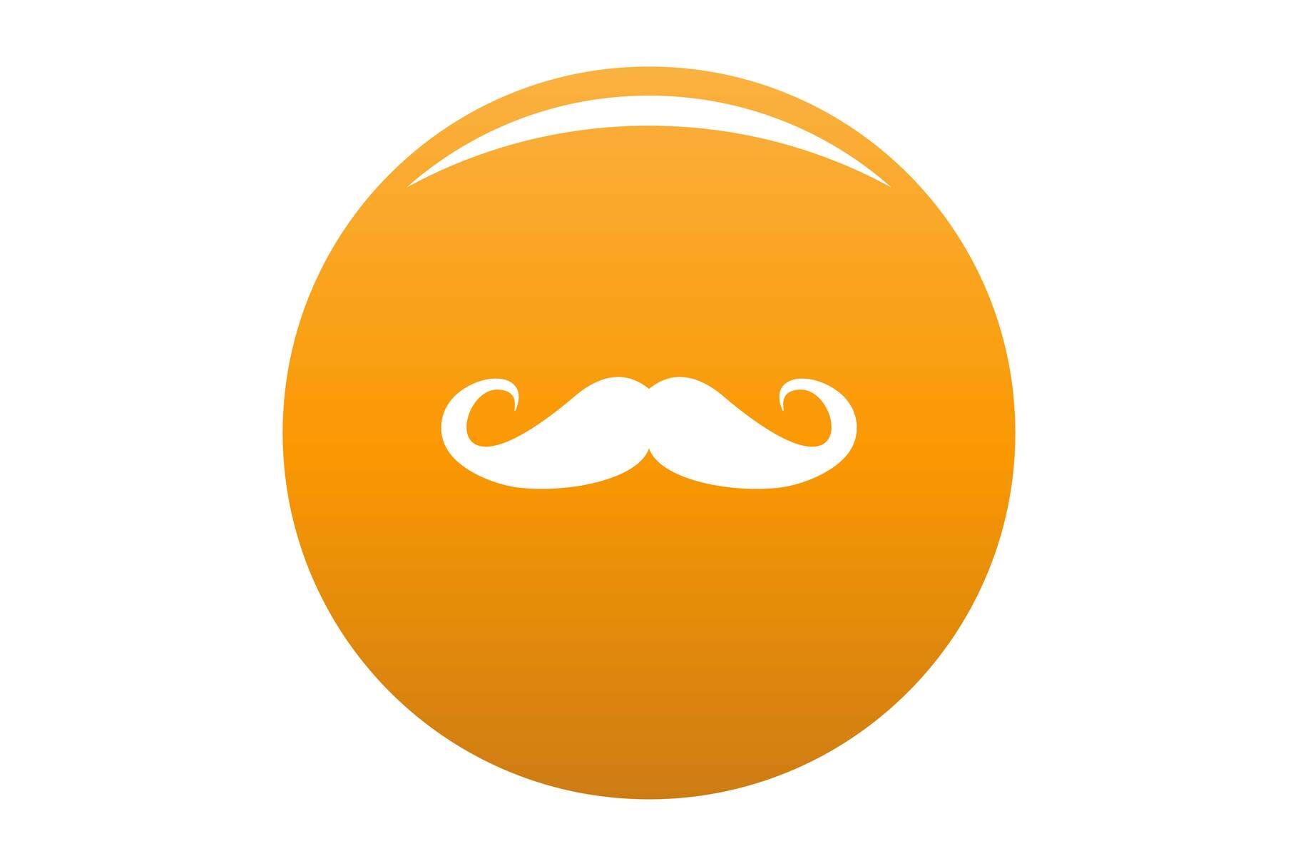 Heavy mustache icon vector orange By Anatolir56 | TheHungryJPEG