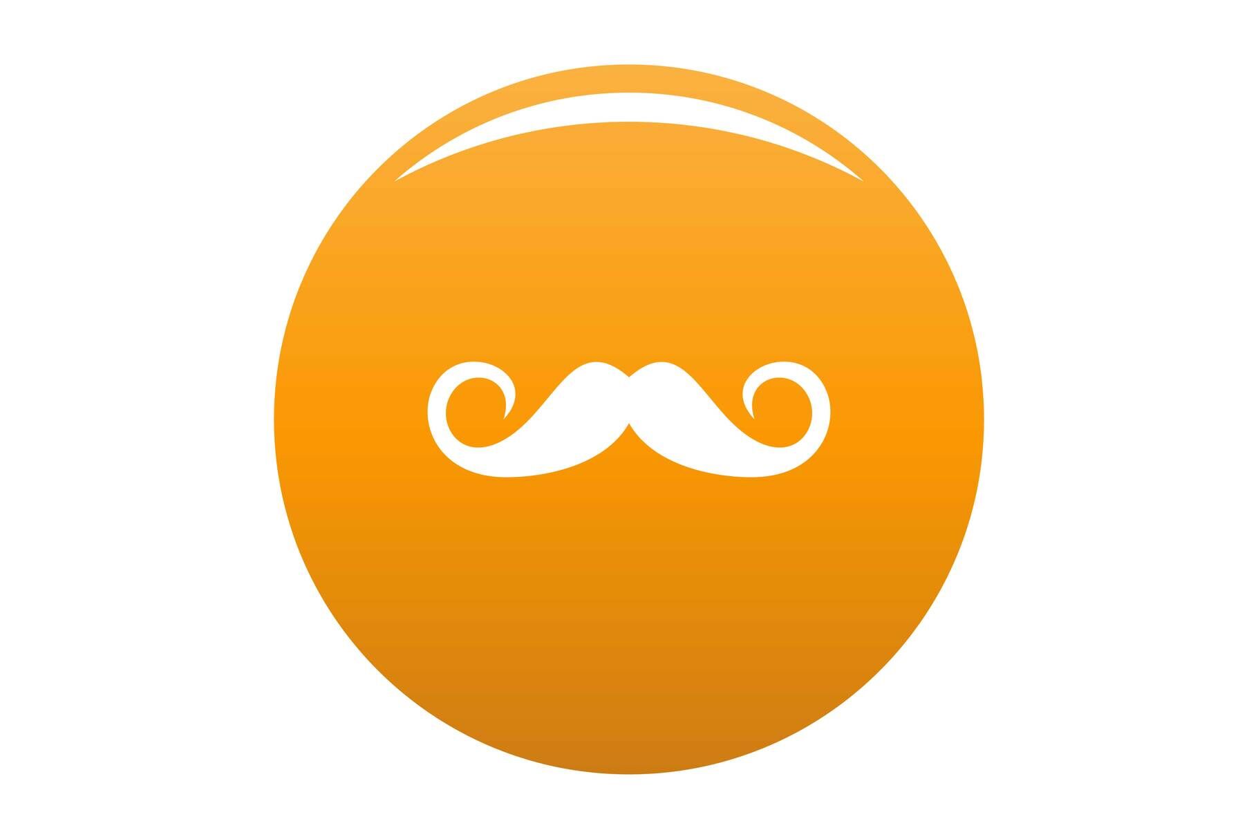 Person mustache icon vector orange By Anatolir56 | TheHungryJPEG