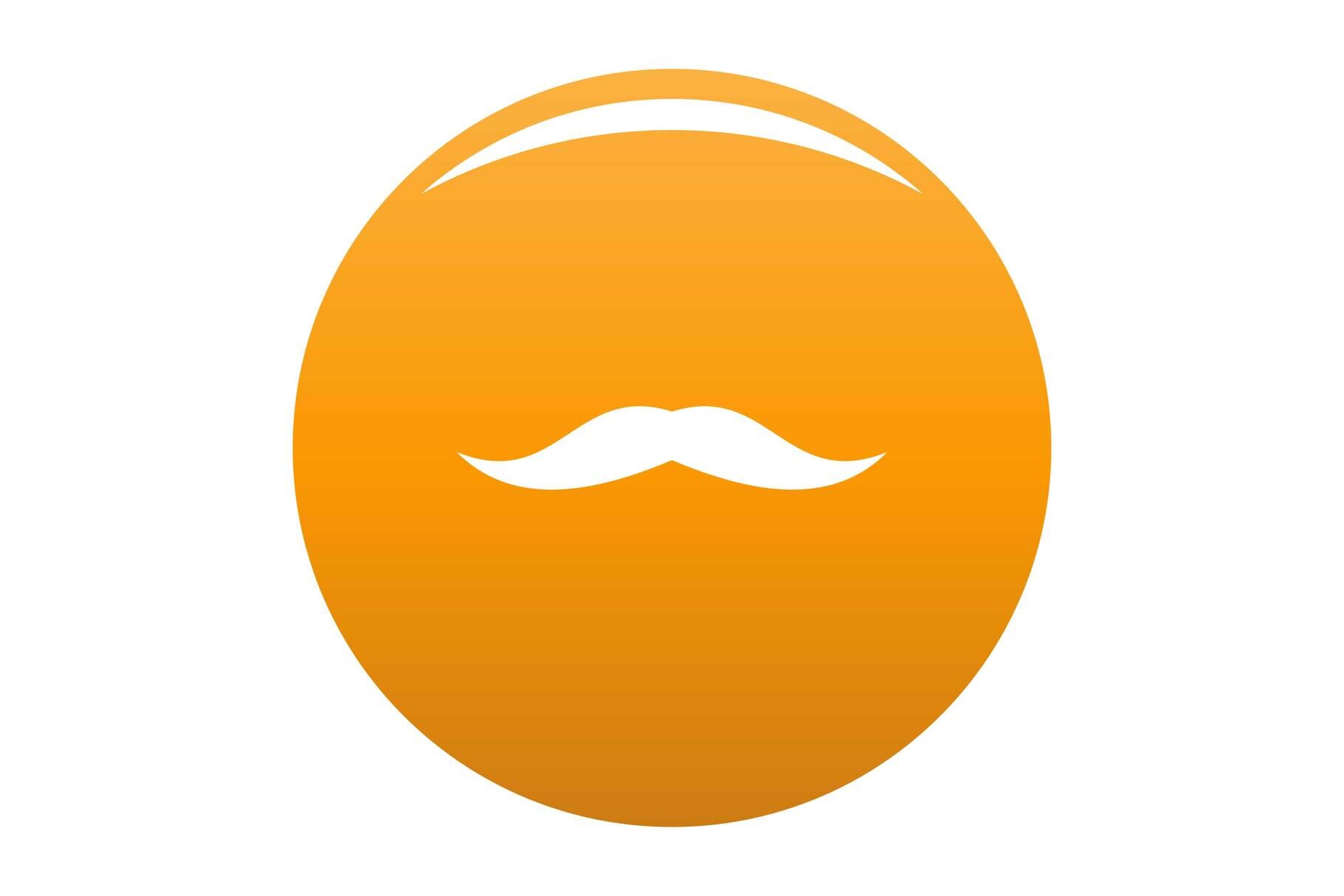 Neat mustache icon vector orange By Anatolir56 | TheHungryJPEG