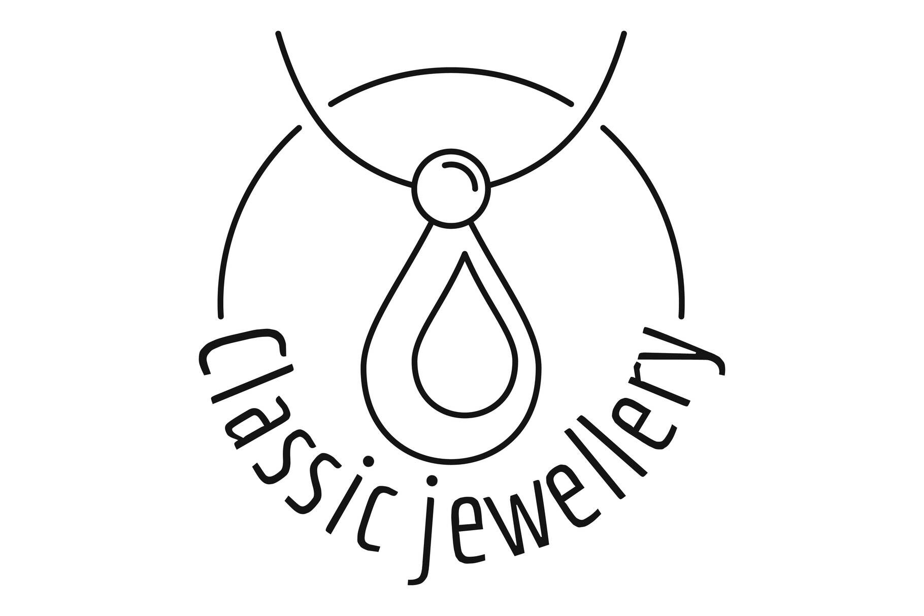 Classic pendant jewellery logo, outline style By Anatolir56 | TheHungryJPEG